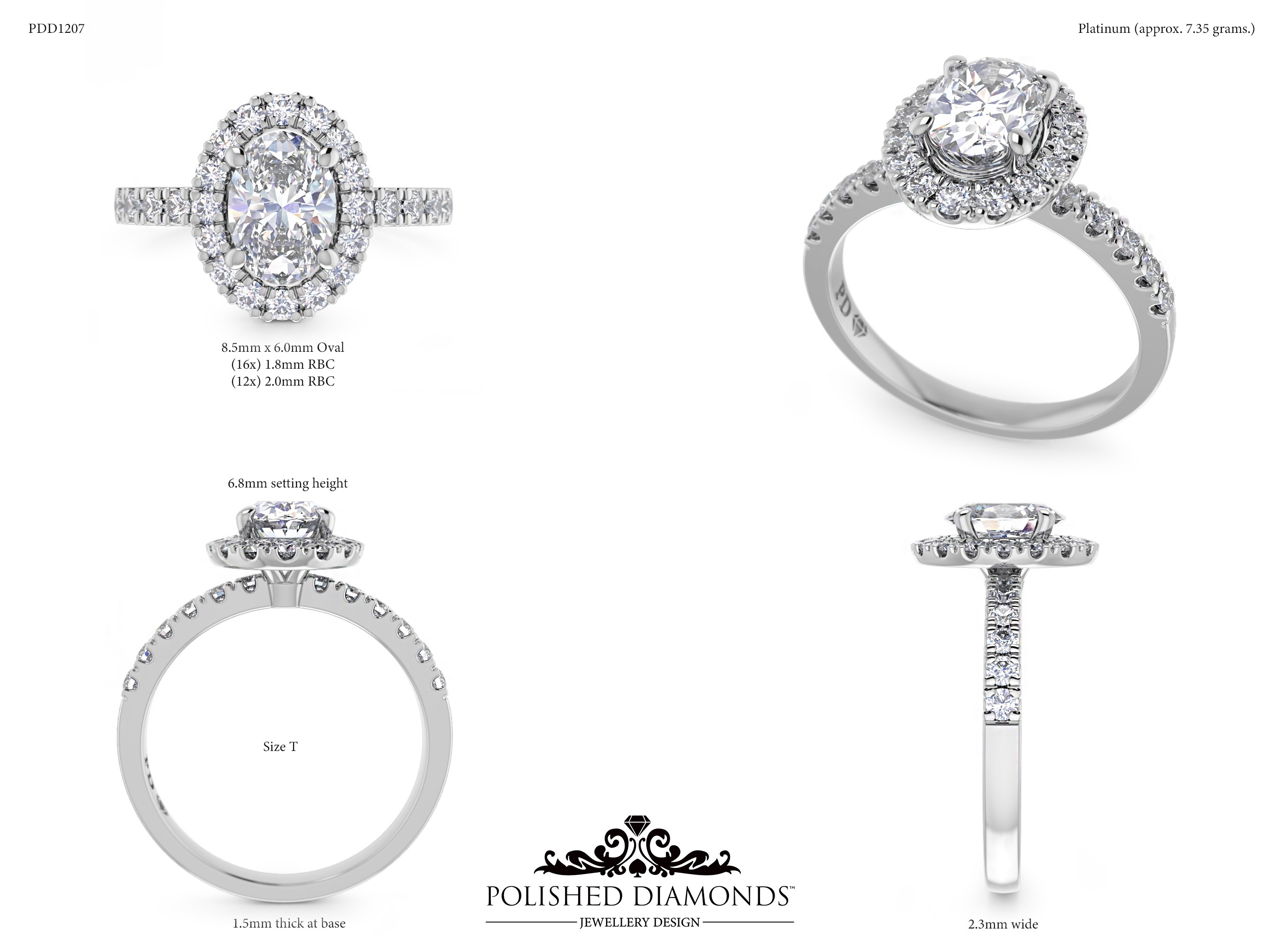 Oval Halo ring – PDD1207