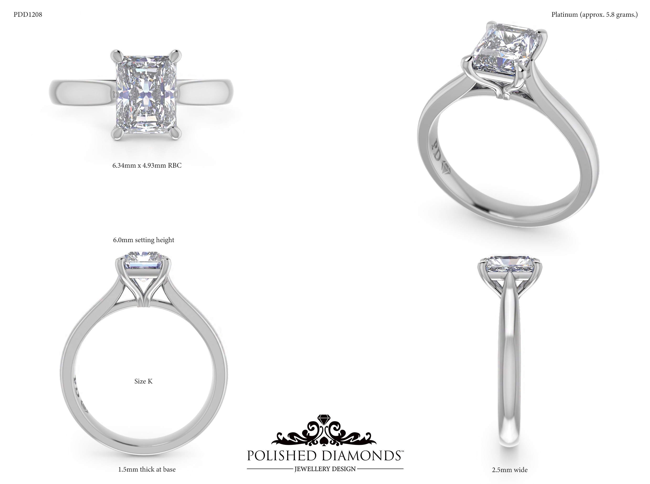 Radiant Solitaire ring – PDD1208
