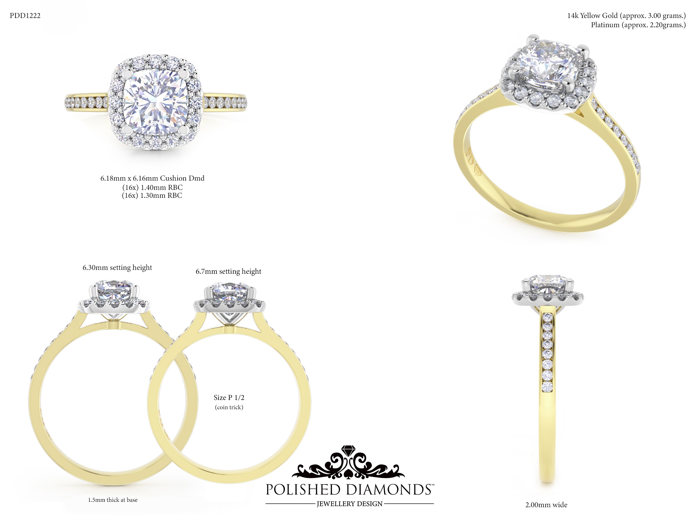 Cushion Halo ring – PDD1222