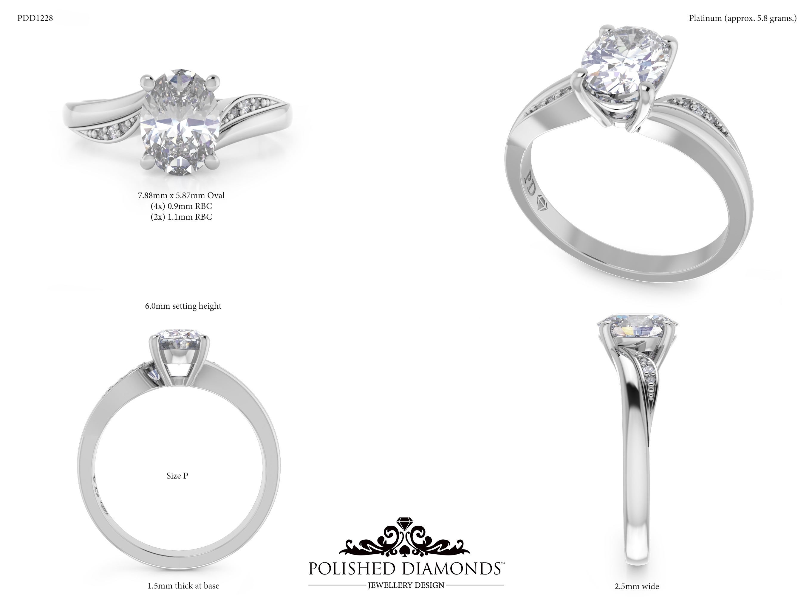 Oval Solitaire ring – PDD1228