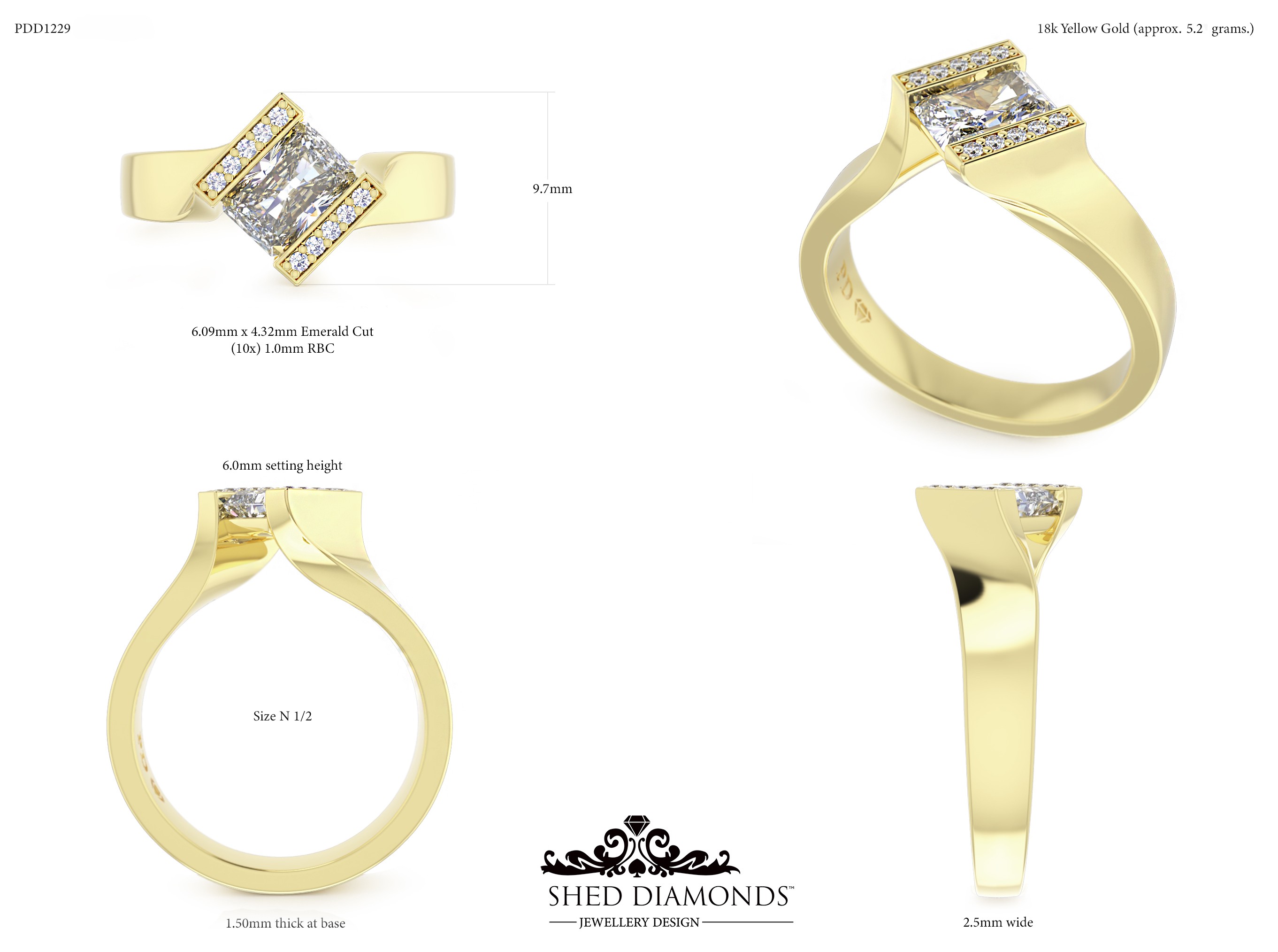 Radiant Solitaire ring – PDD1229