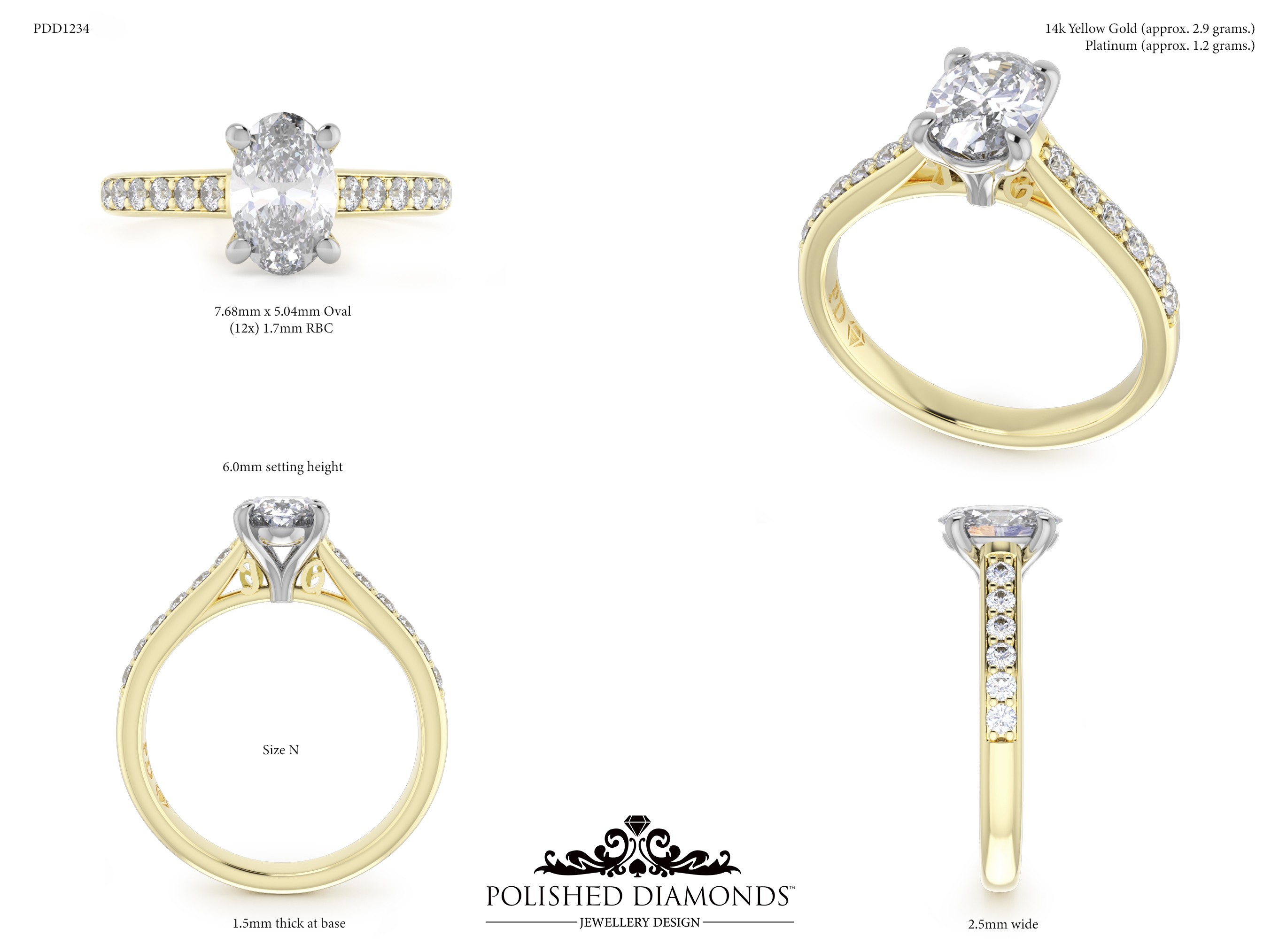 Oval Solitaire ring – PDD1234