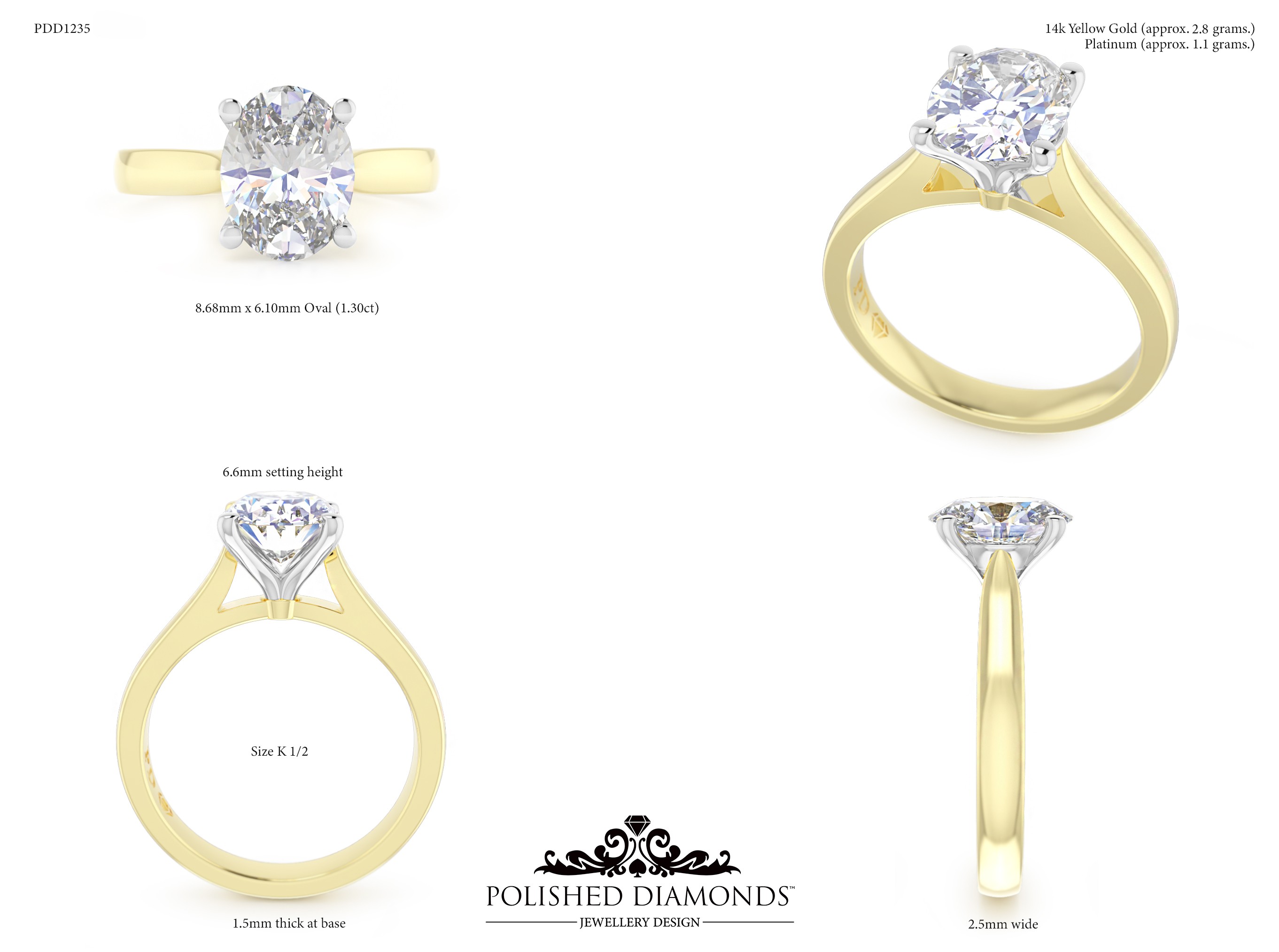 Oval Solitaire ring – PDD1235