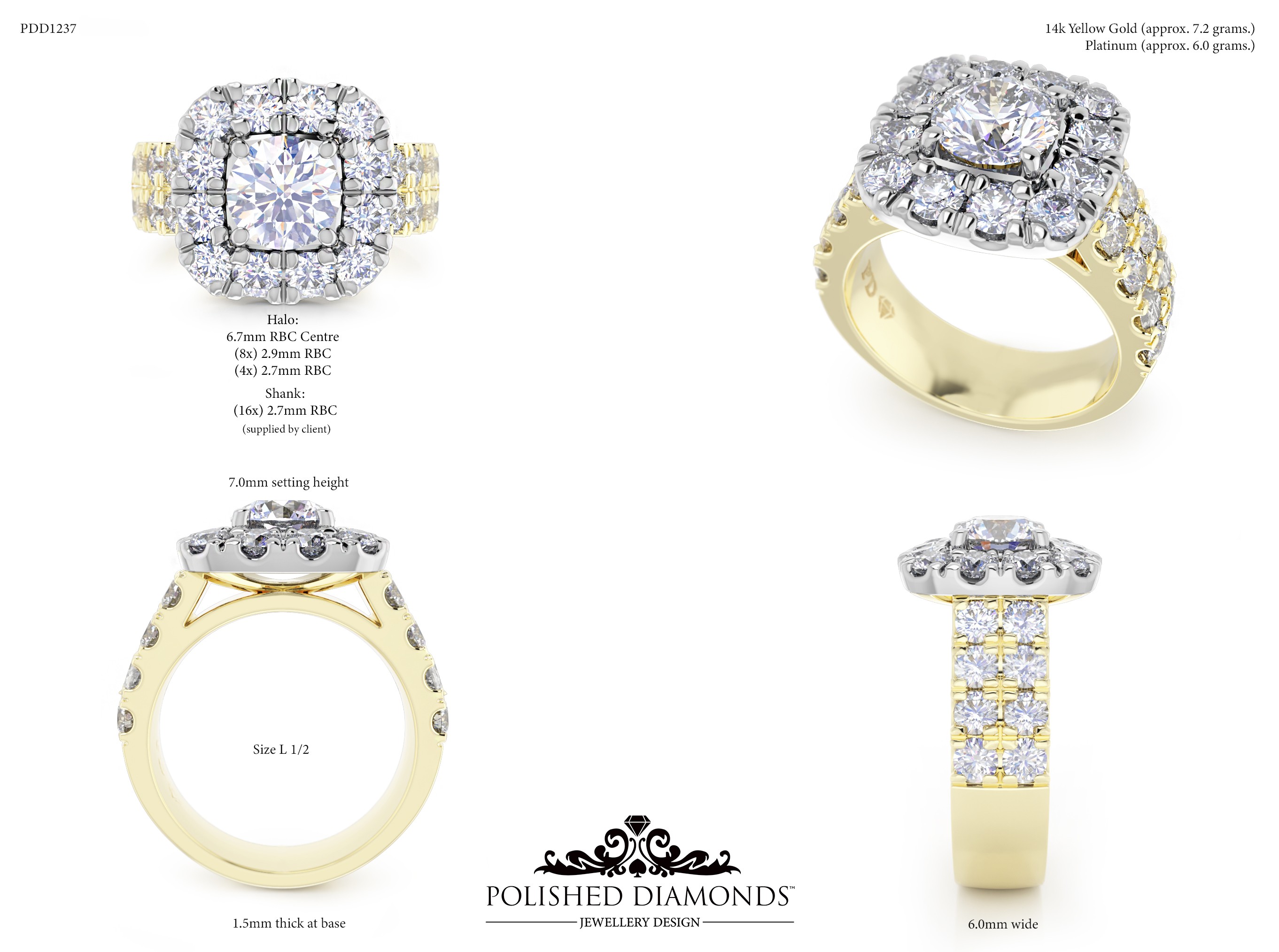 Round Halo ring – PDD1237