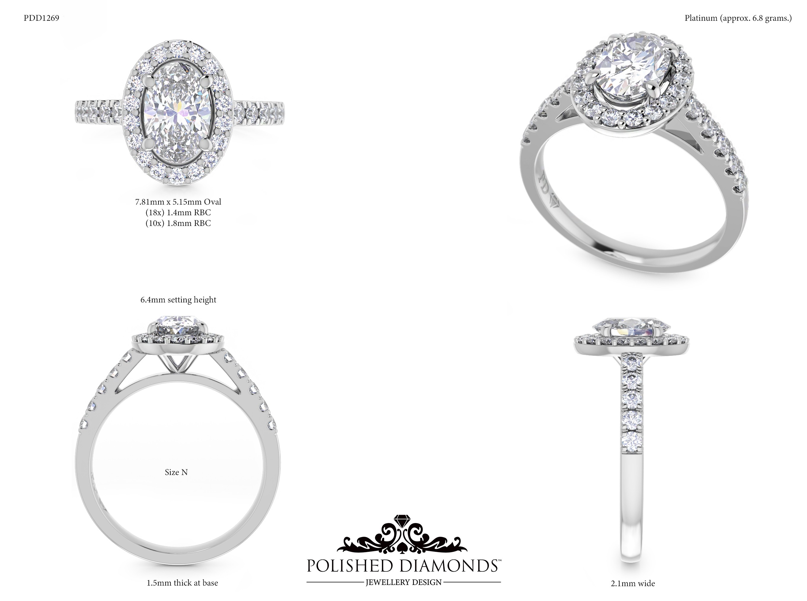 Oval Halo ring – PDD1269