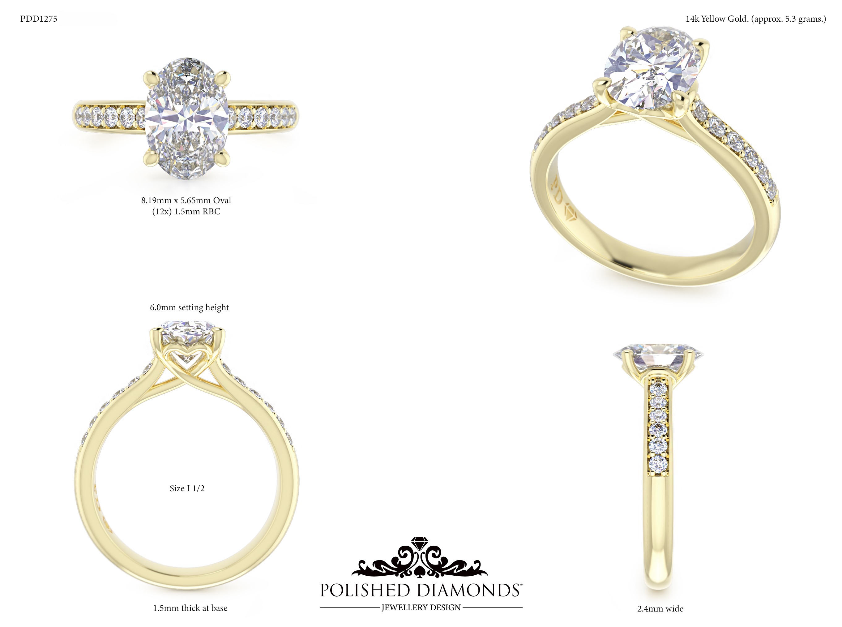 Oval Solitaire ring – PDD1275