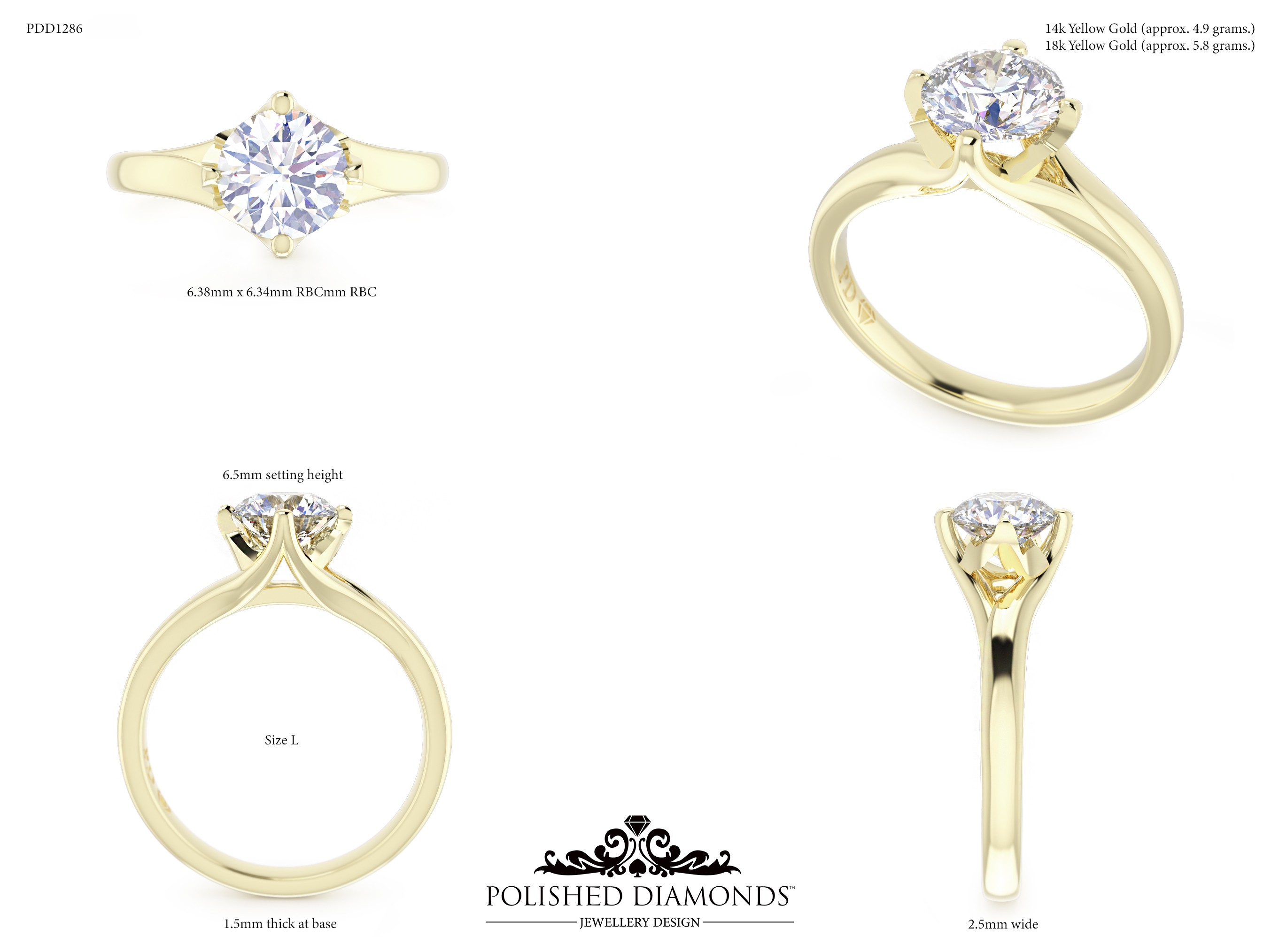 Round Solitaire ring – PDD1286