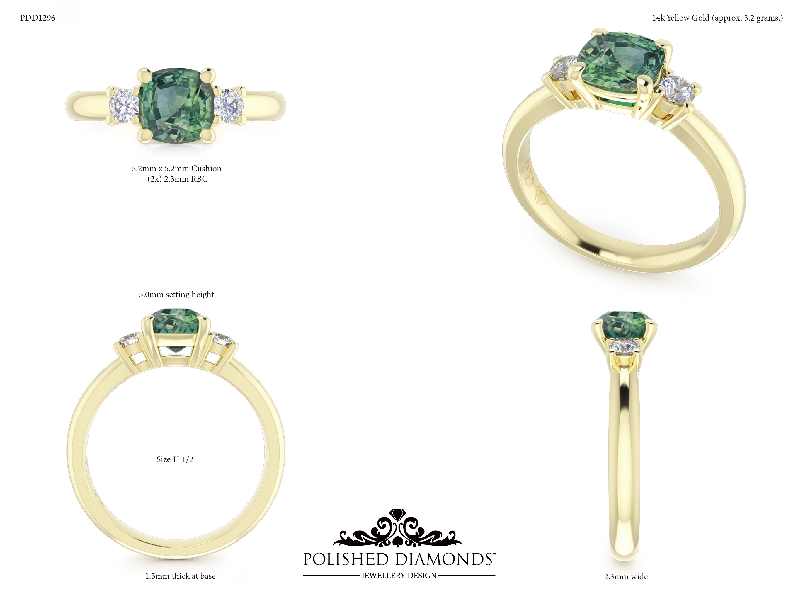 Cushion Trilogy ring – PDD1296