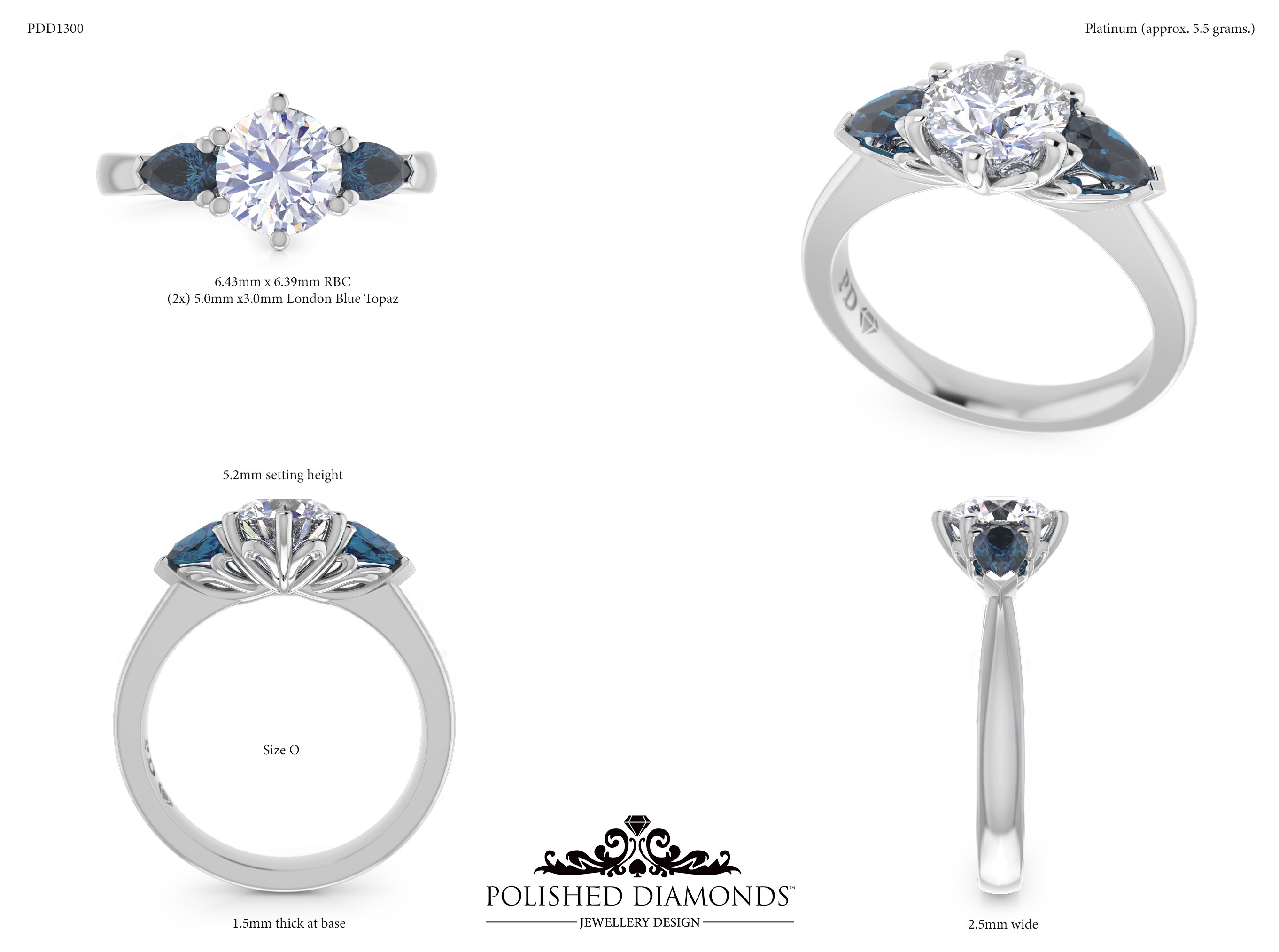 Round Pear ring – PDD1300