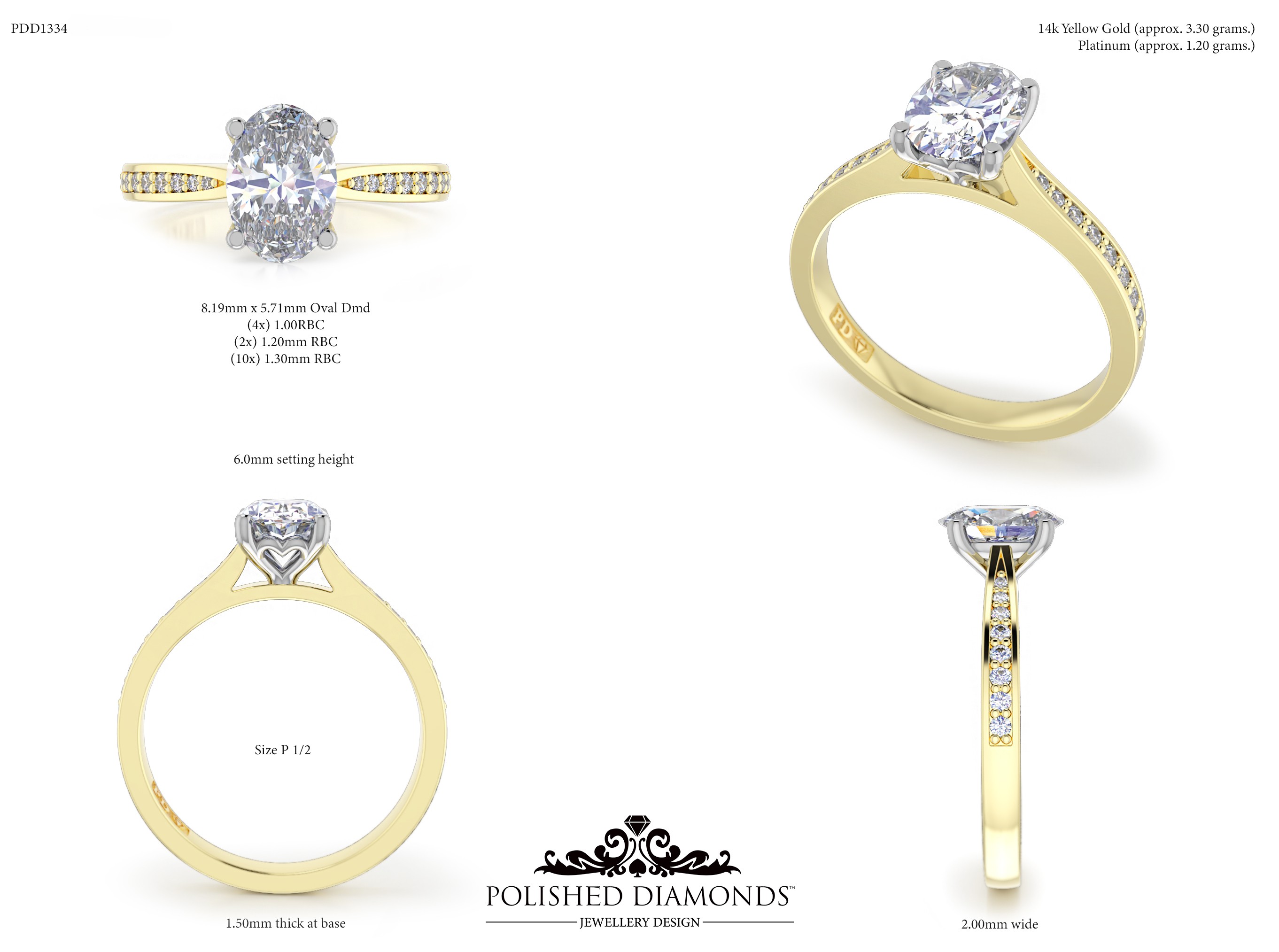Oval Solitaire ring – PDD1334
