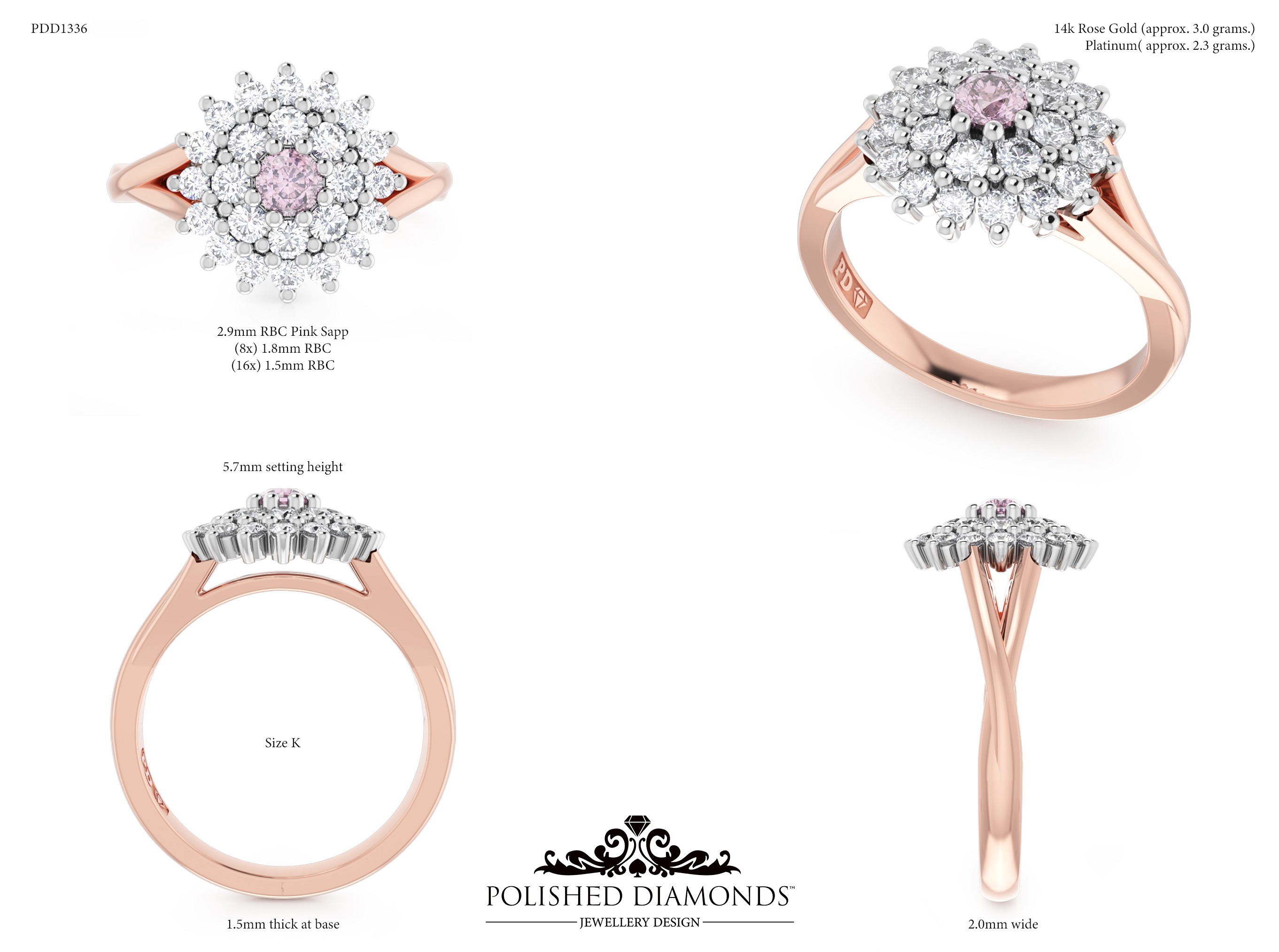 Round Halo ring – PDD1336