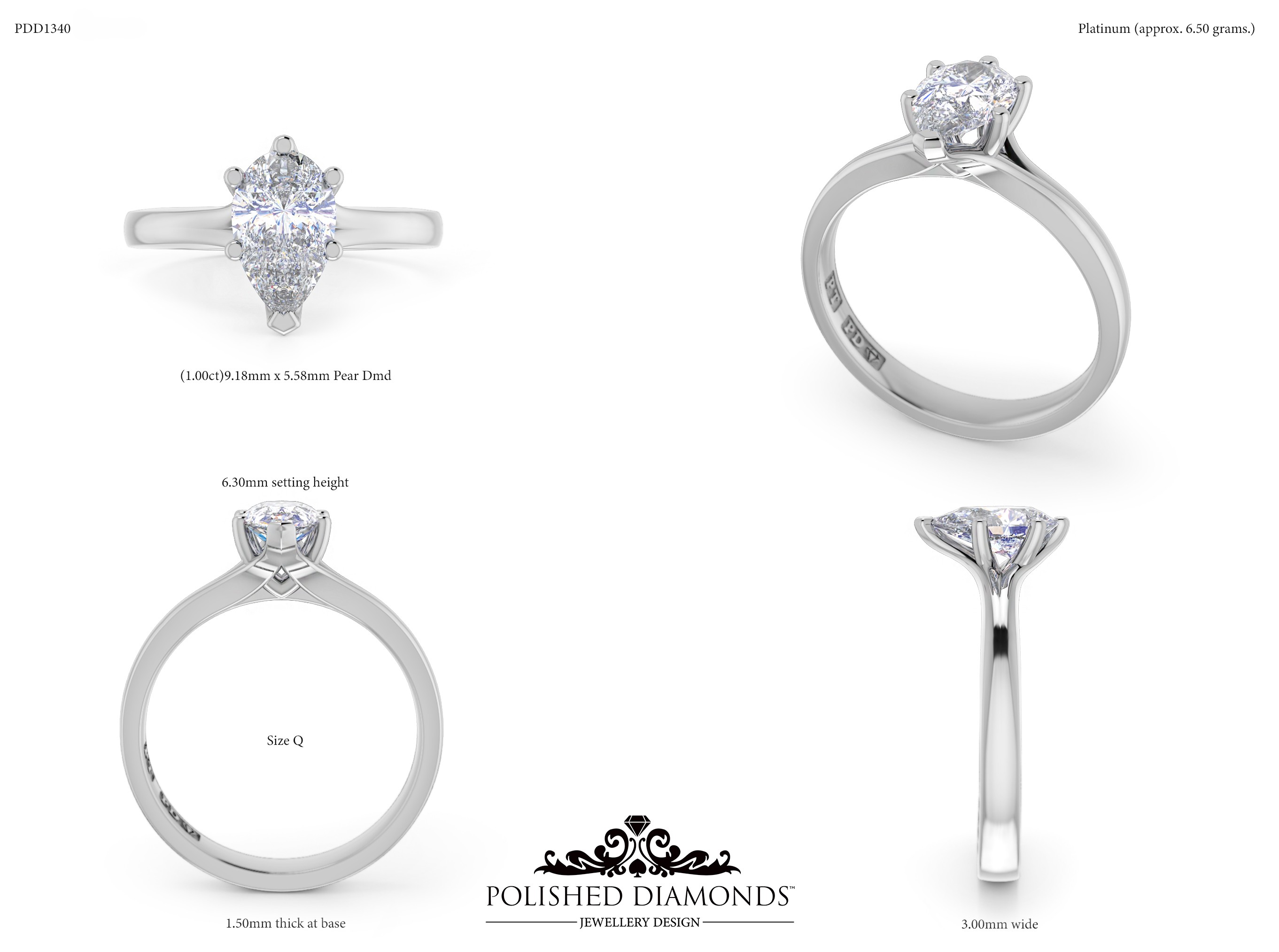 Pear Solitaire ring – PDD1340