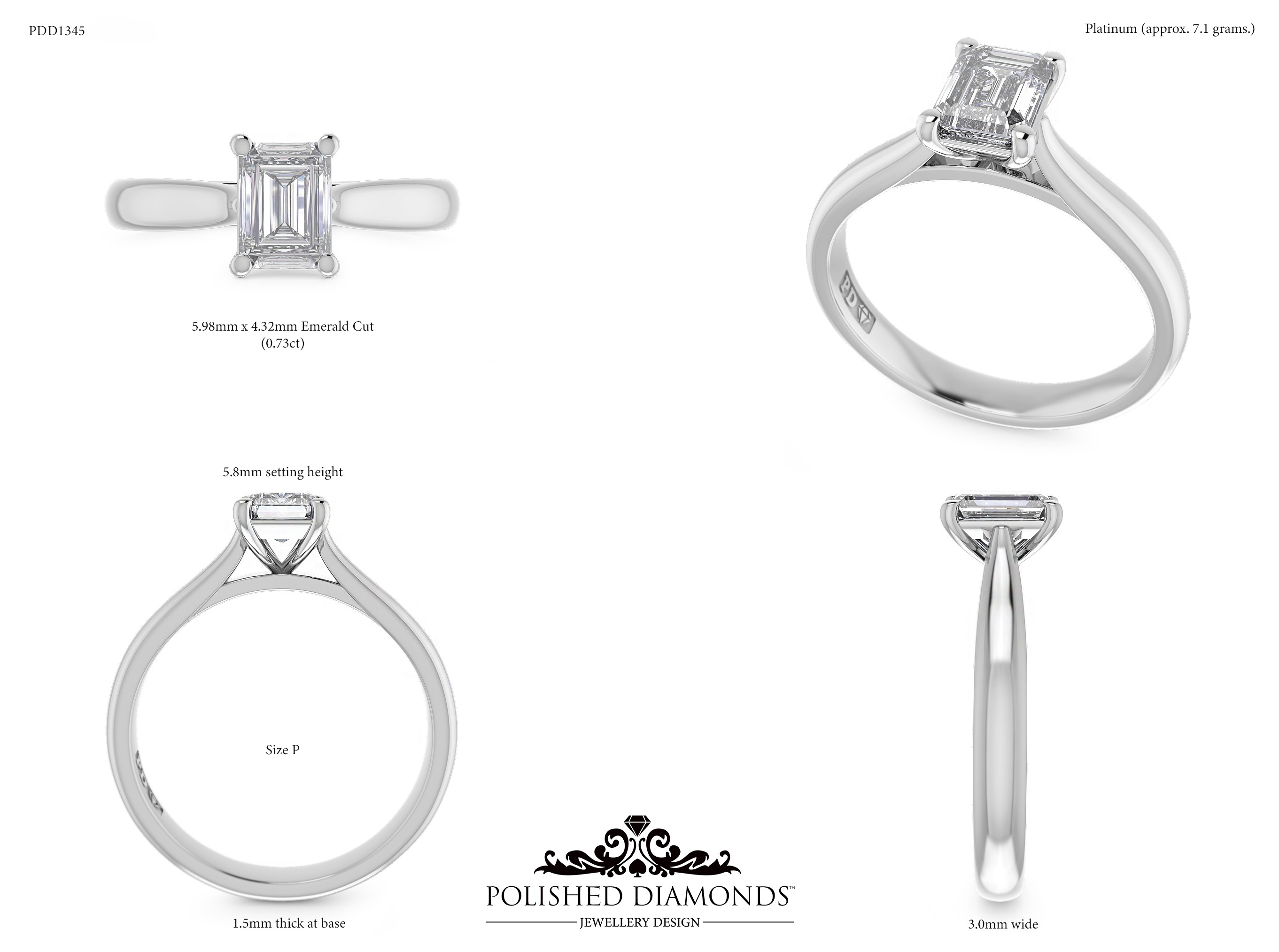 Emerald Solitaire ring – PDD1345