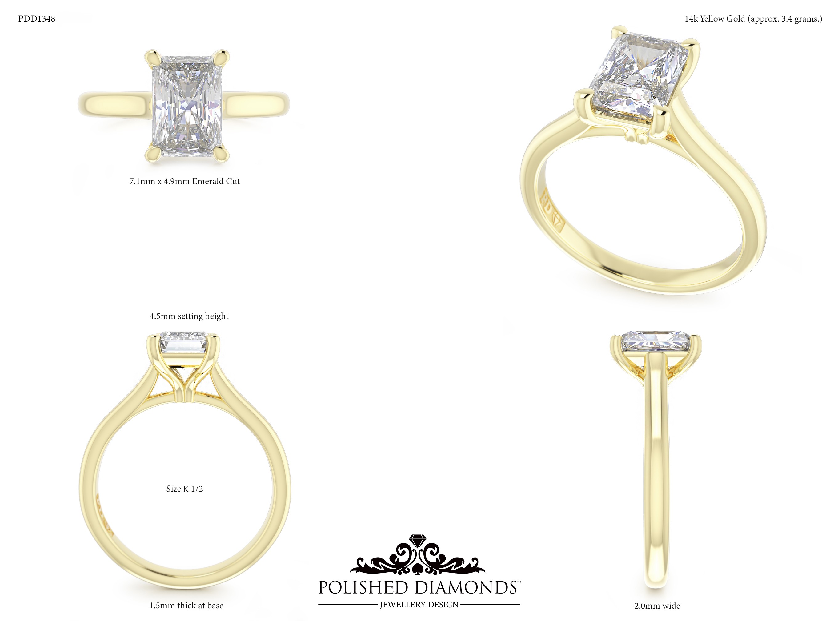 Emerald Solitaire ring – PDD1348