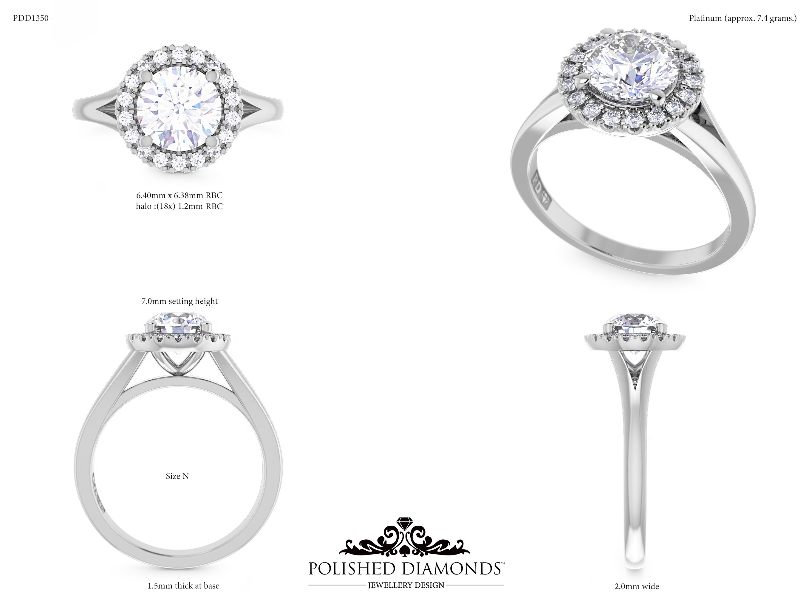 Round Halo ring – PDD1350