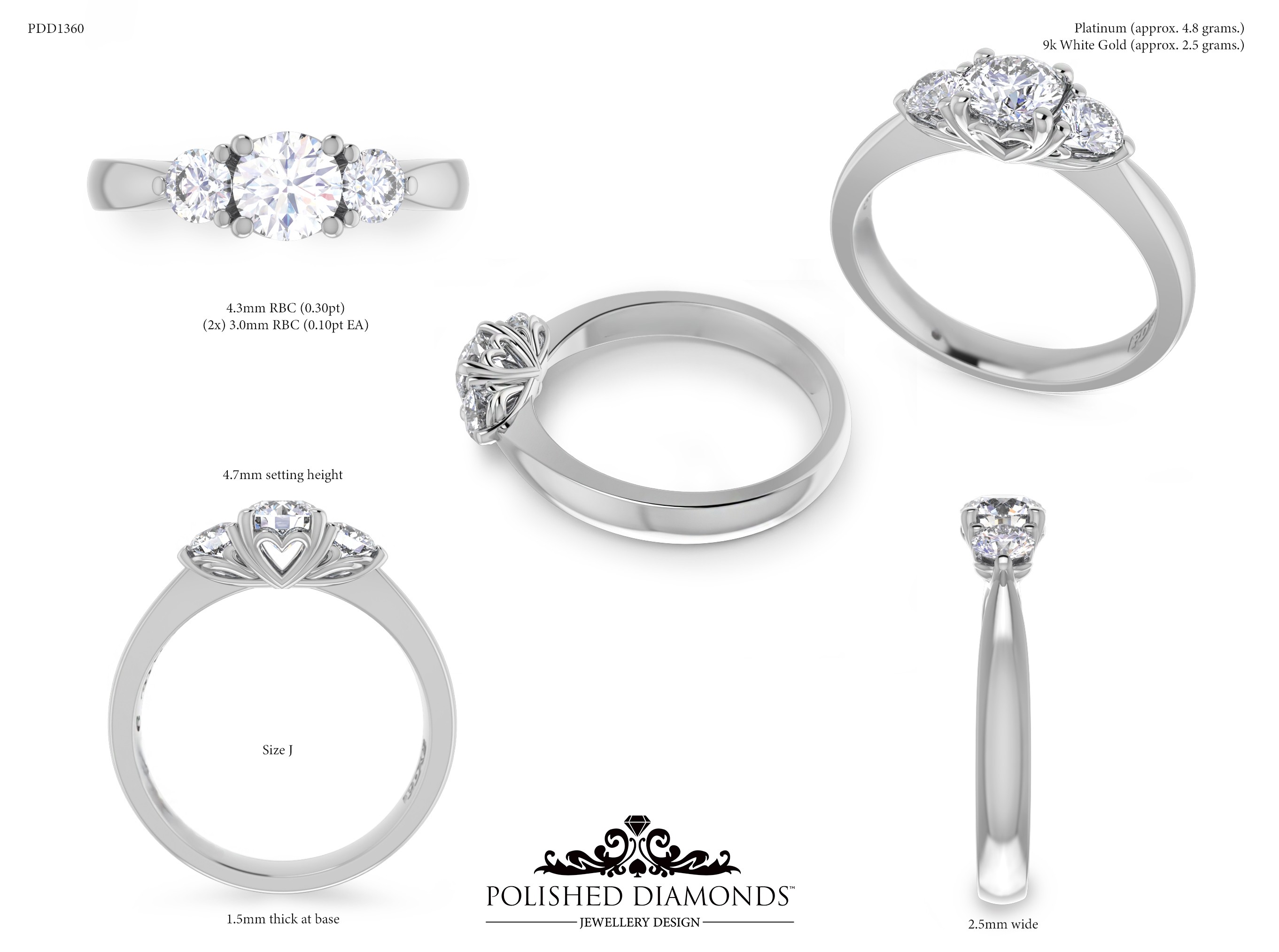 Round Trilogy ring – PDD1360