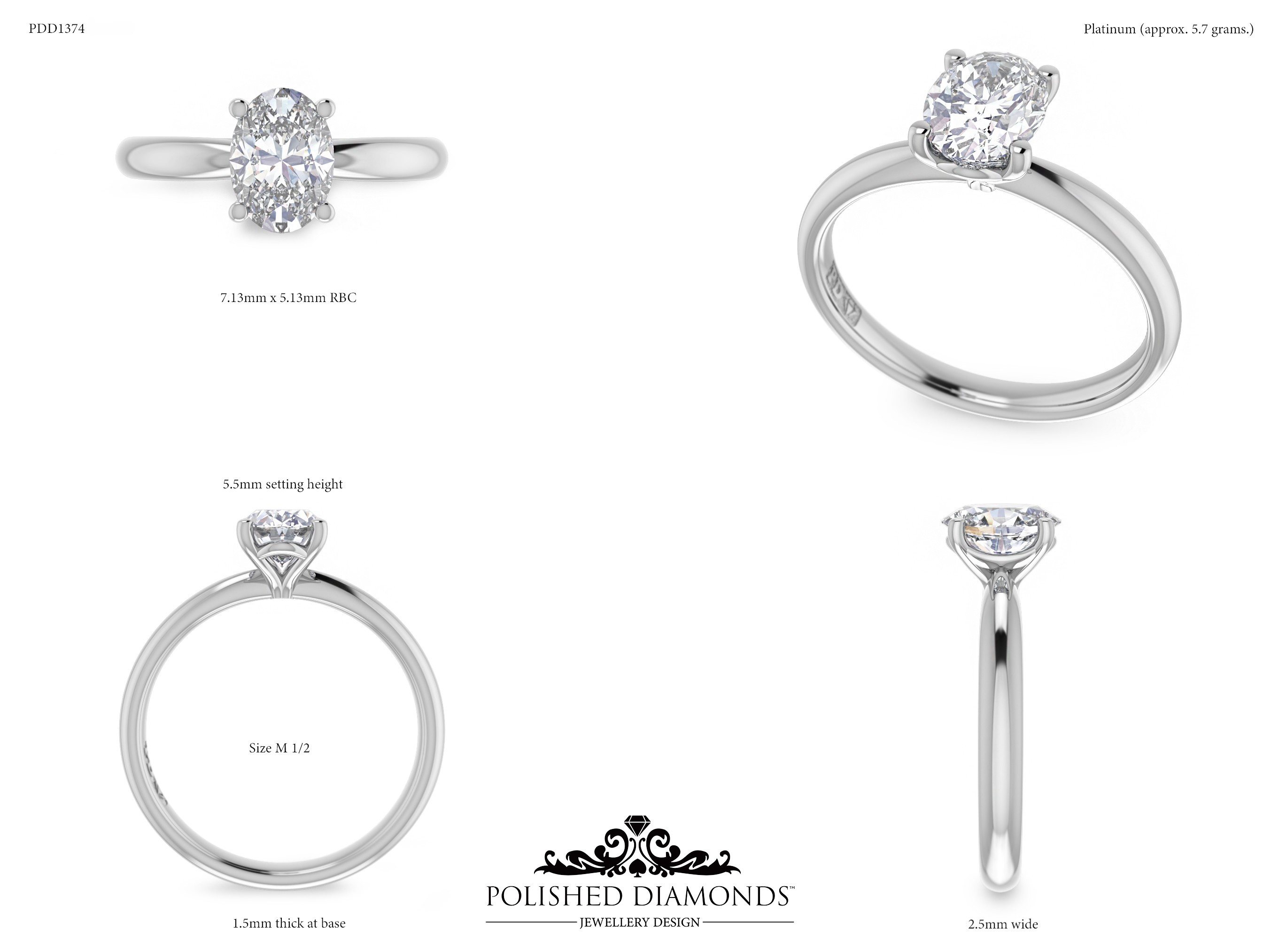 Oval Solitaire ring – PDD1374