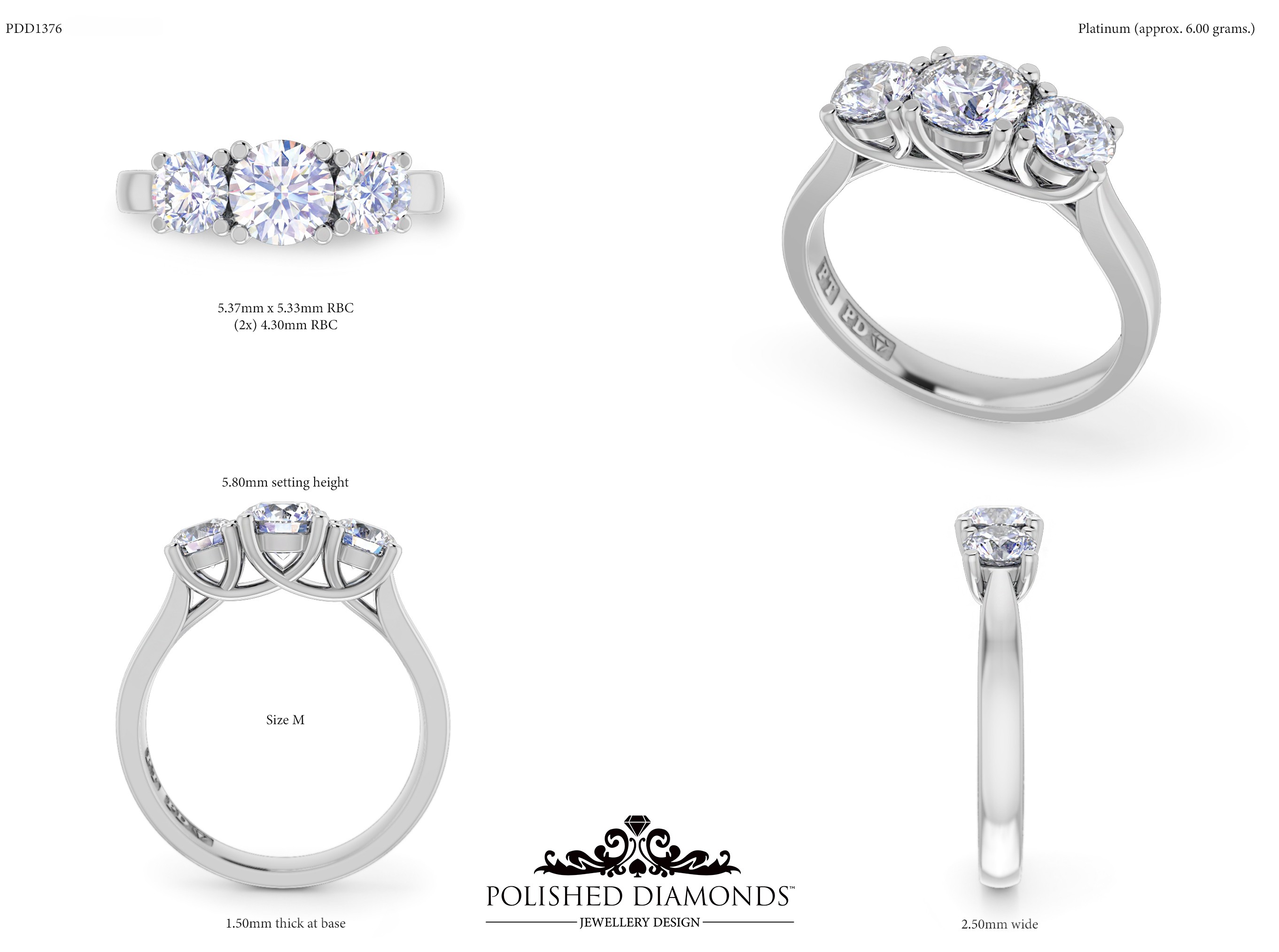 Round Trilogy ring – PDD1376