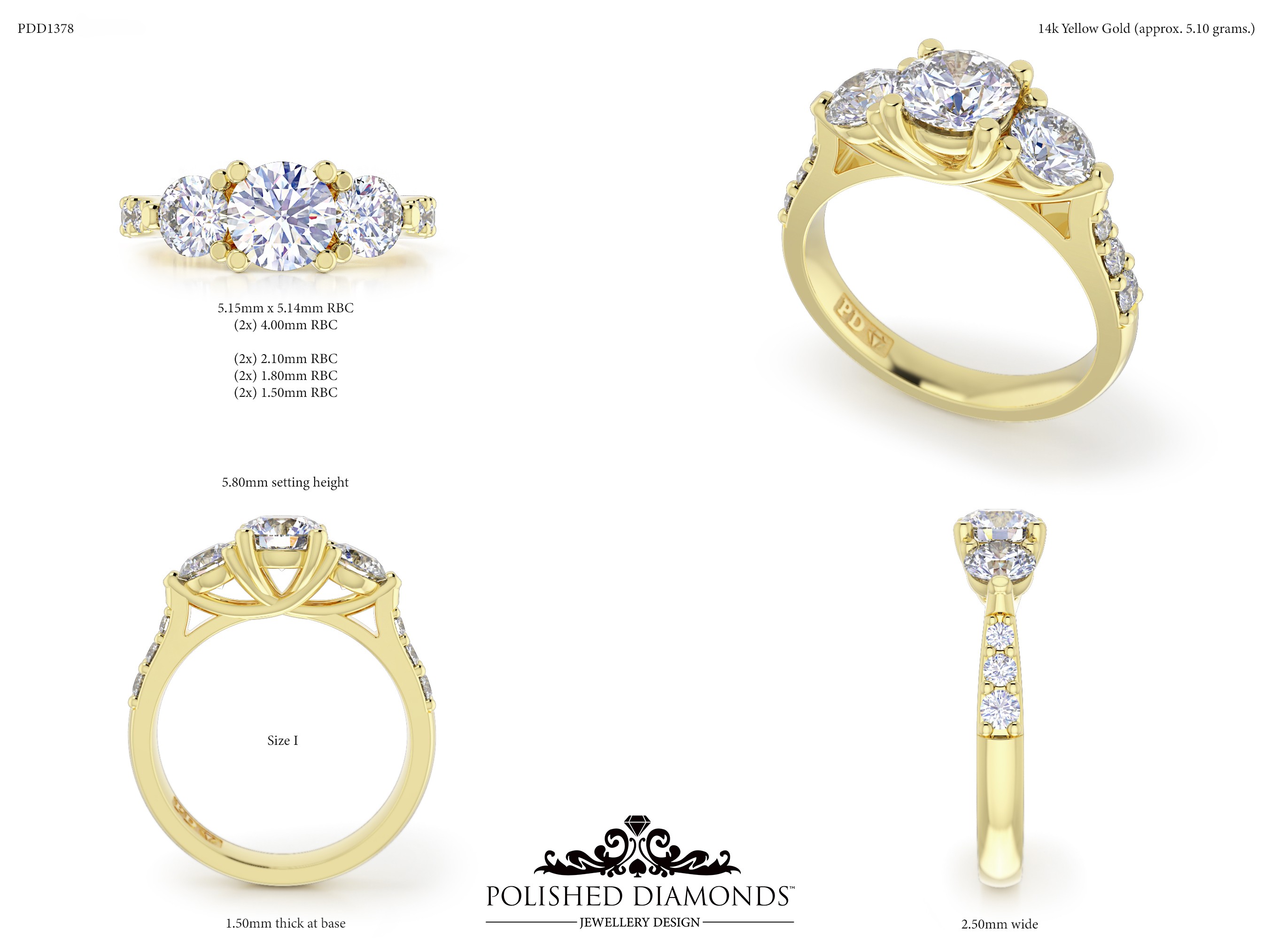 Round Trilogy ring – PDD1378