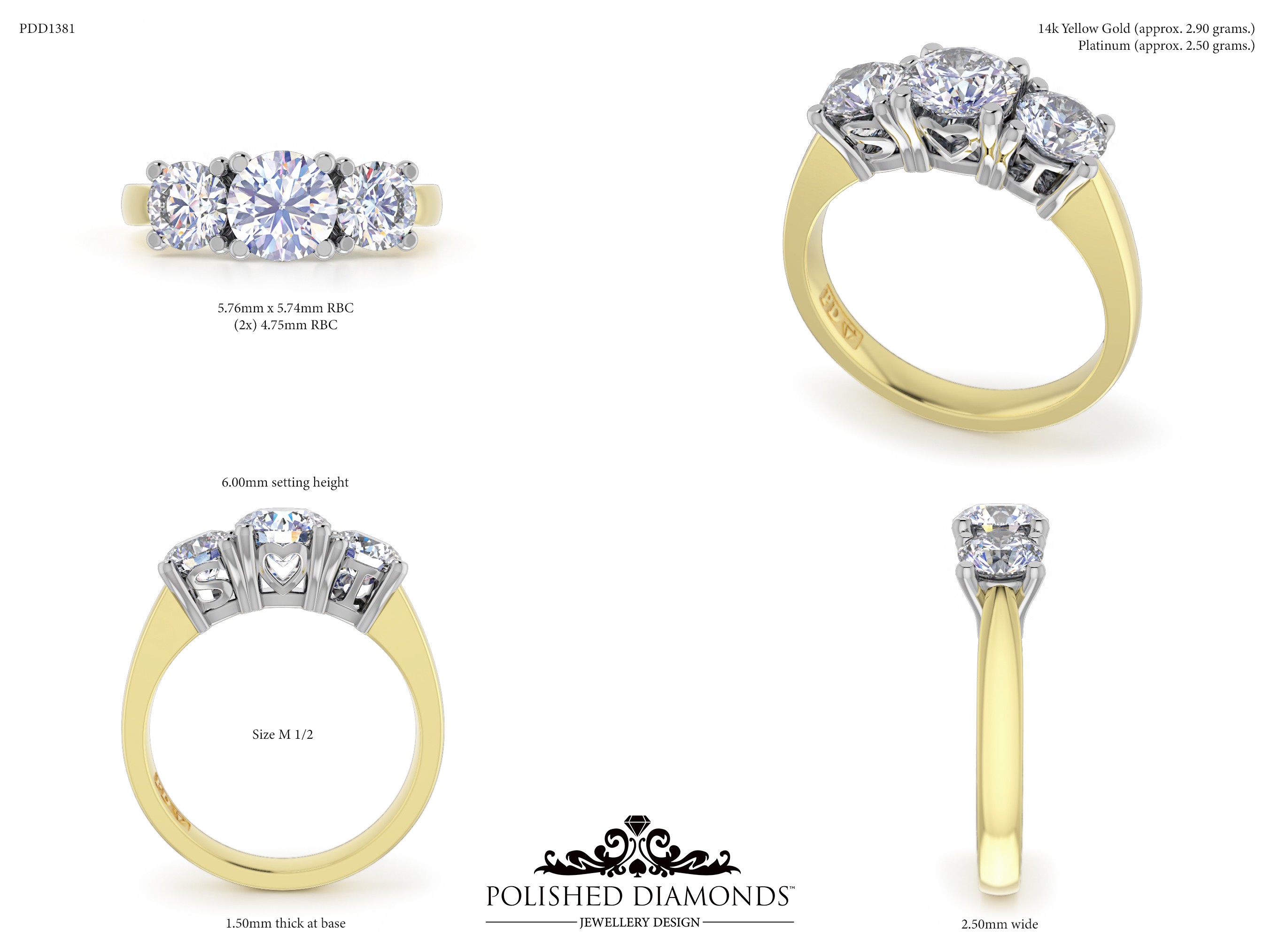 Round Trilogy ring – PDD1381