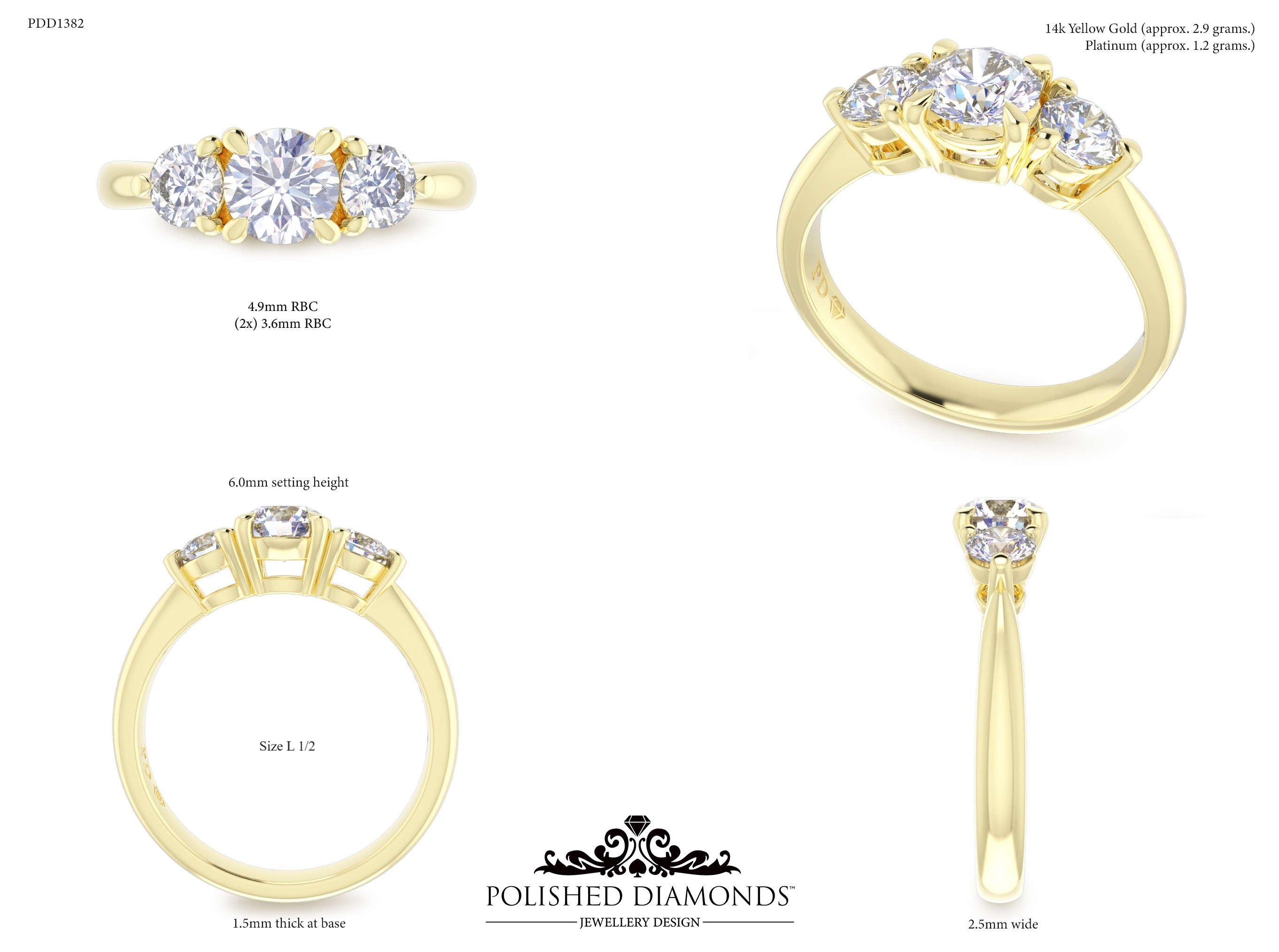 Round Trilogy ring – PDD1382