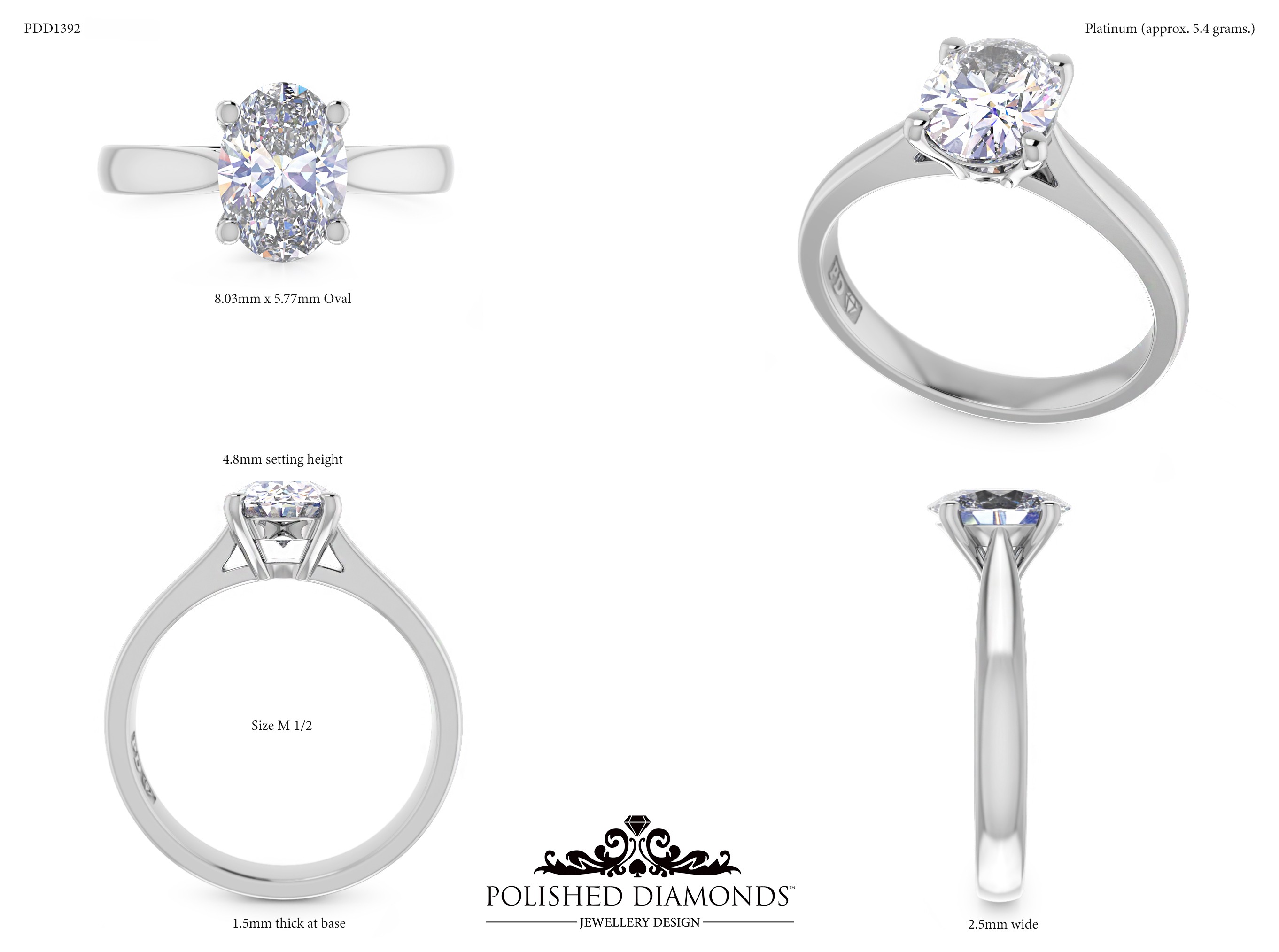Oval Solitaire ring – PDD1392
