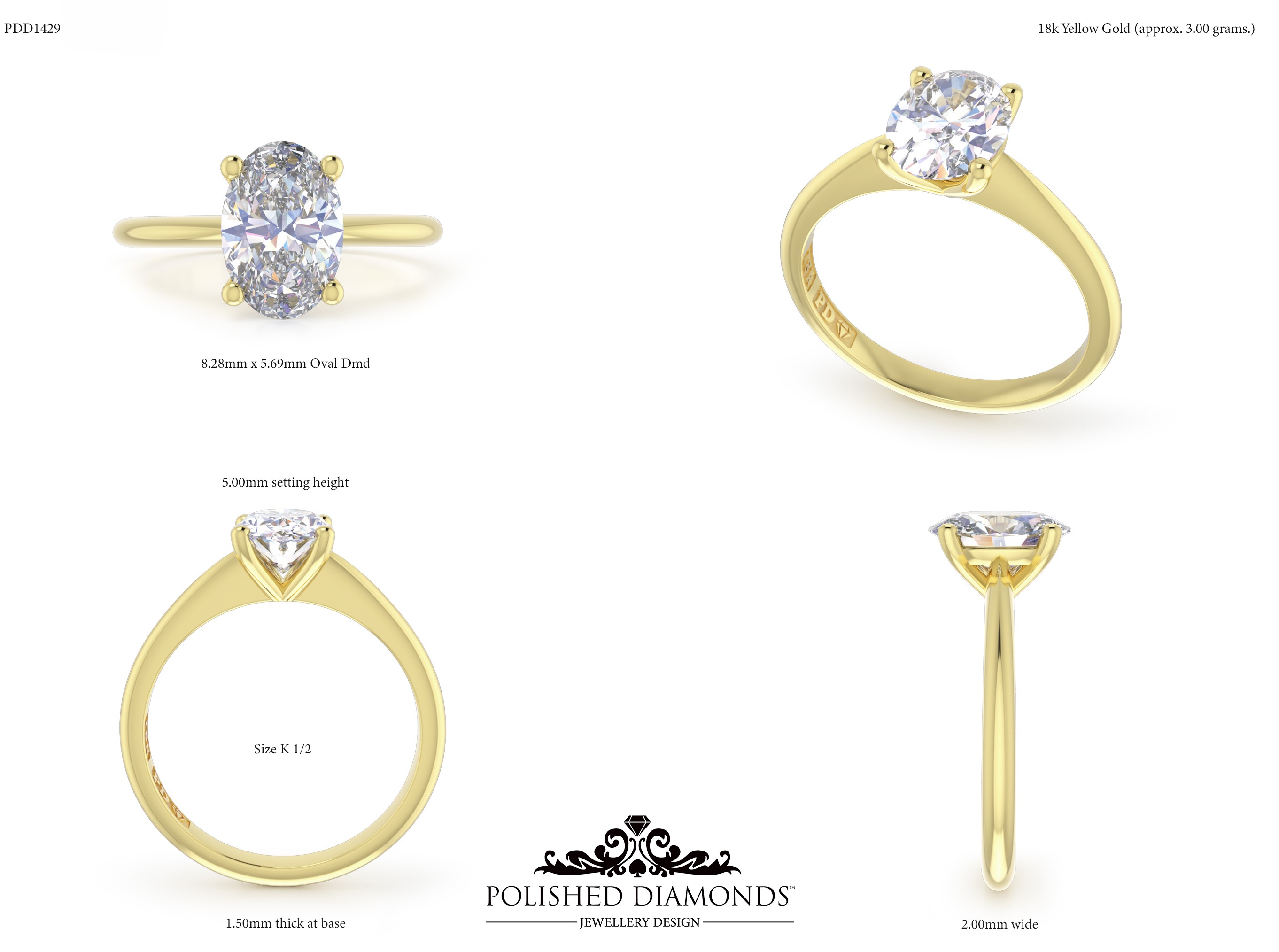 Oval Solitaire ring – PDD1429