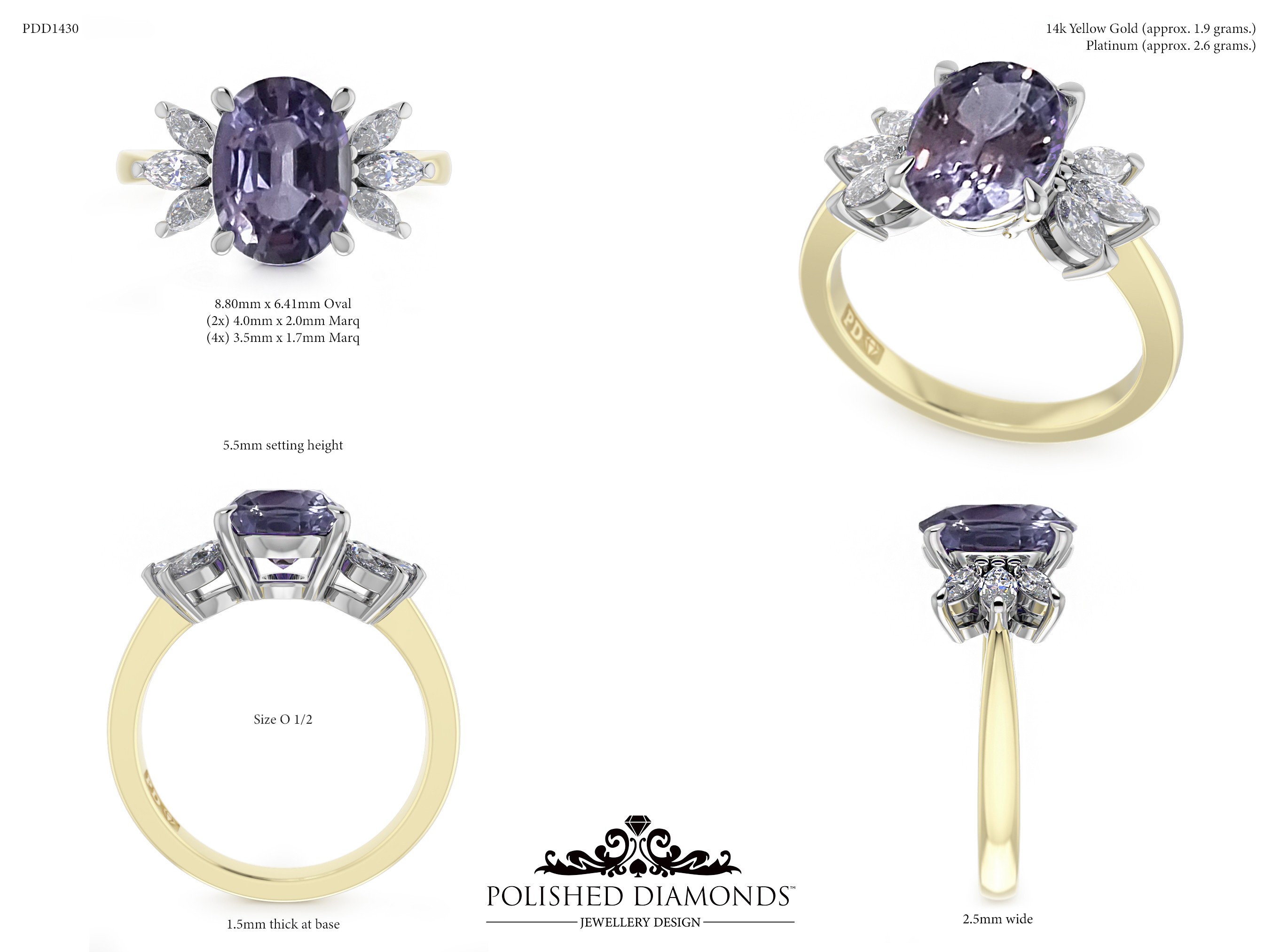 Oval Solitaire ring – PDD1430