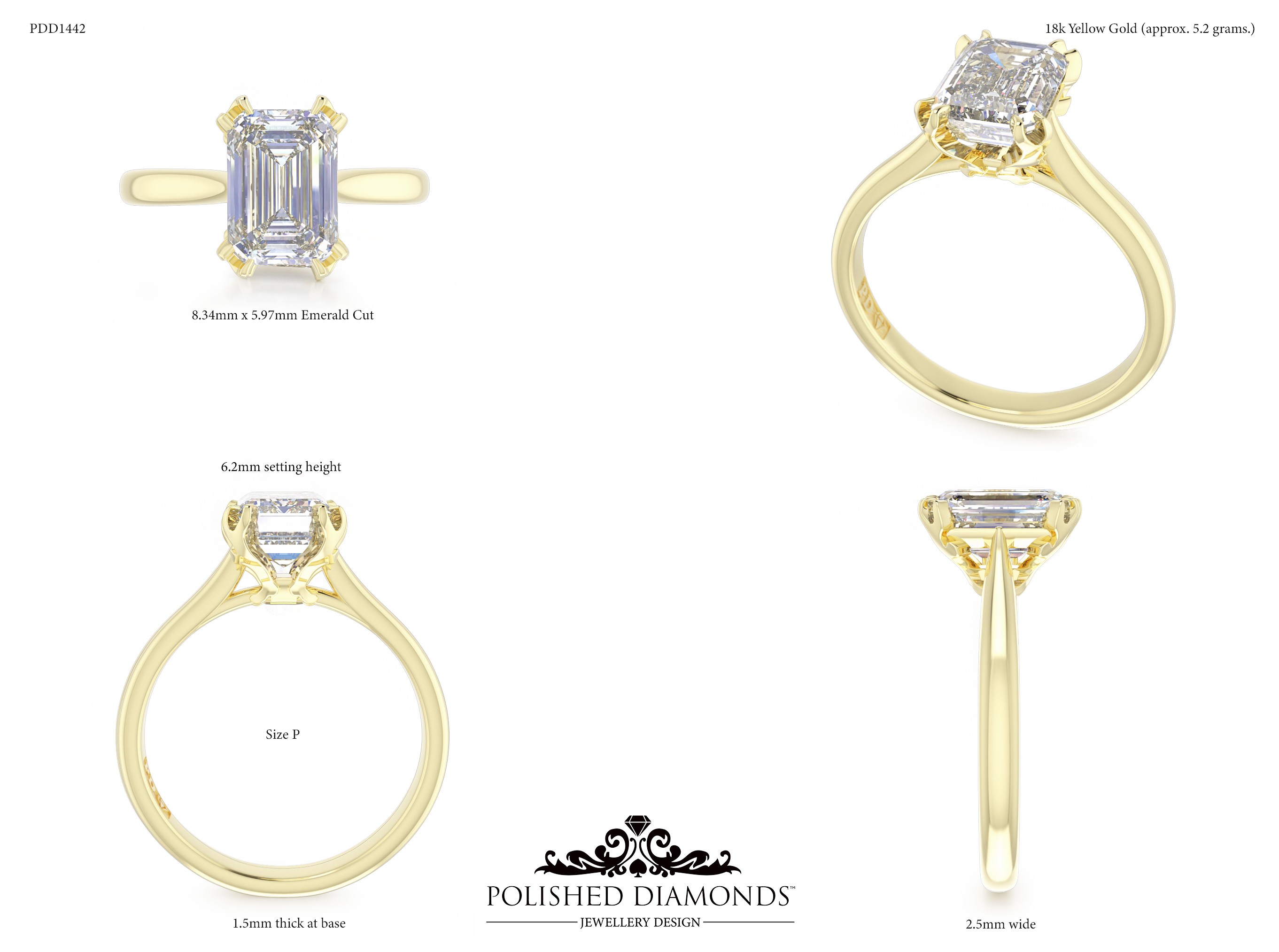 Emerald Solitaire ring – PDD1442