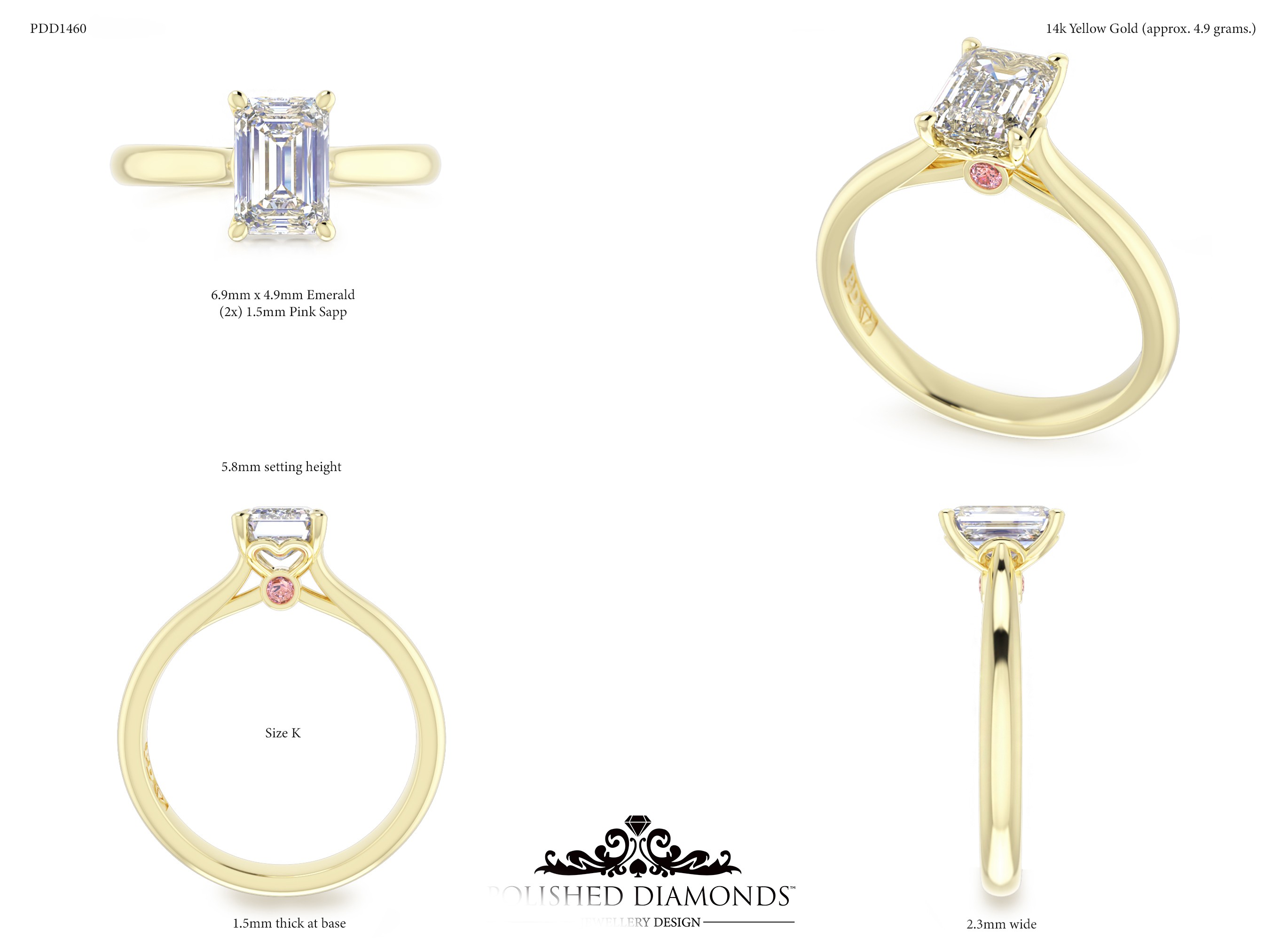 Emerald Solitaire ring – PDD1460