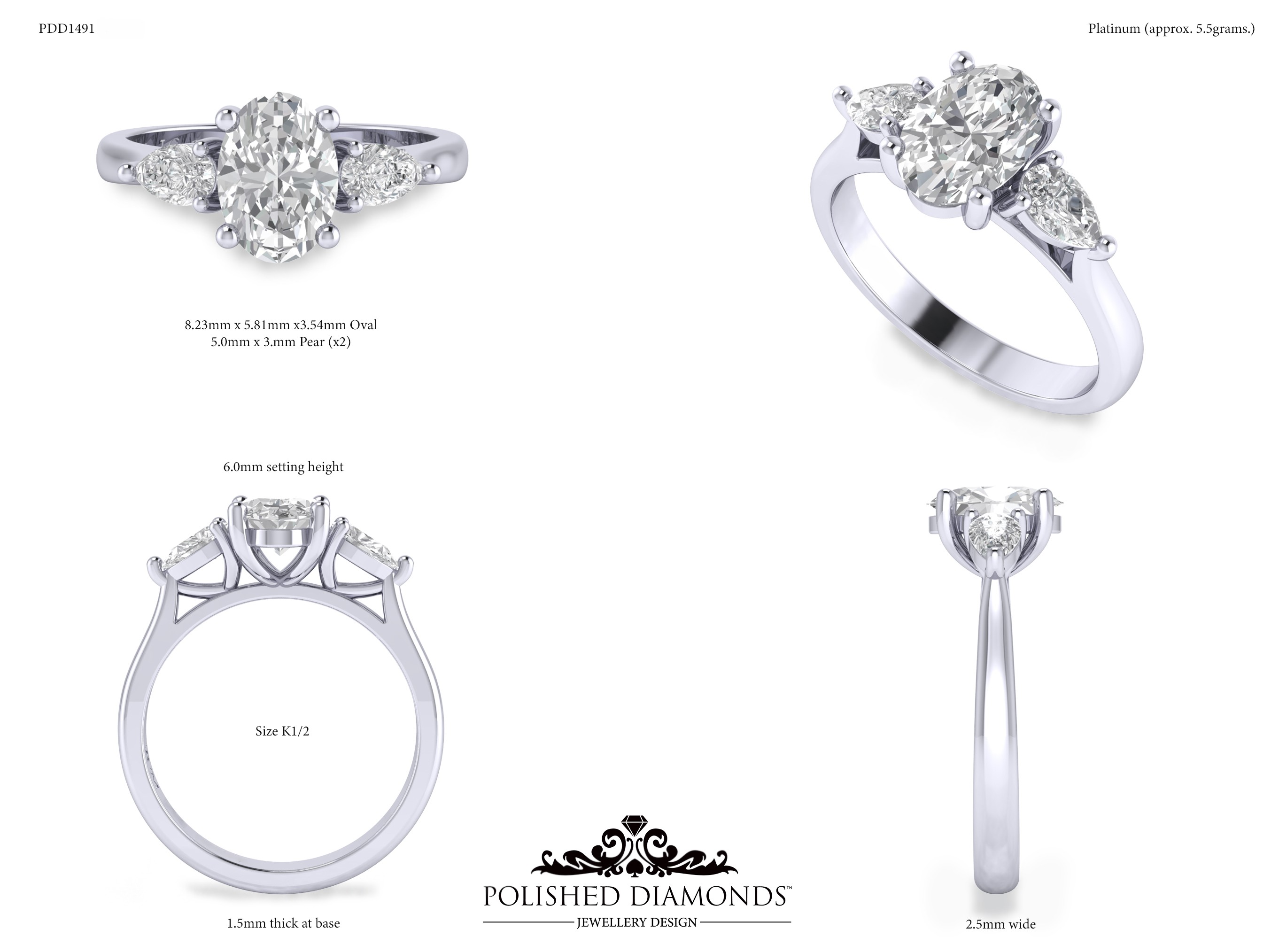 Oval Trilogy ring – PDD1491