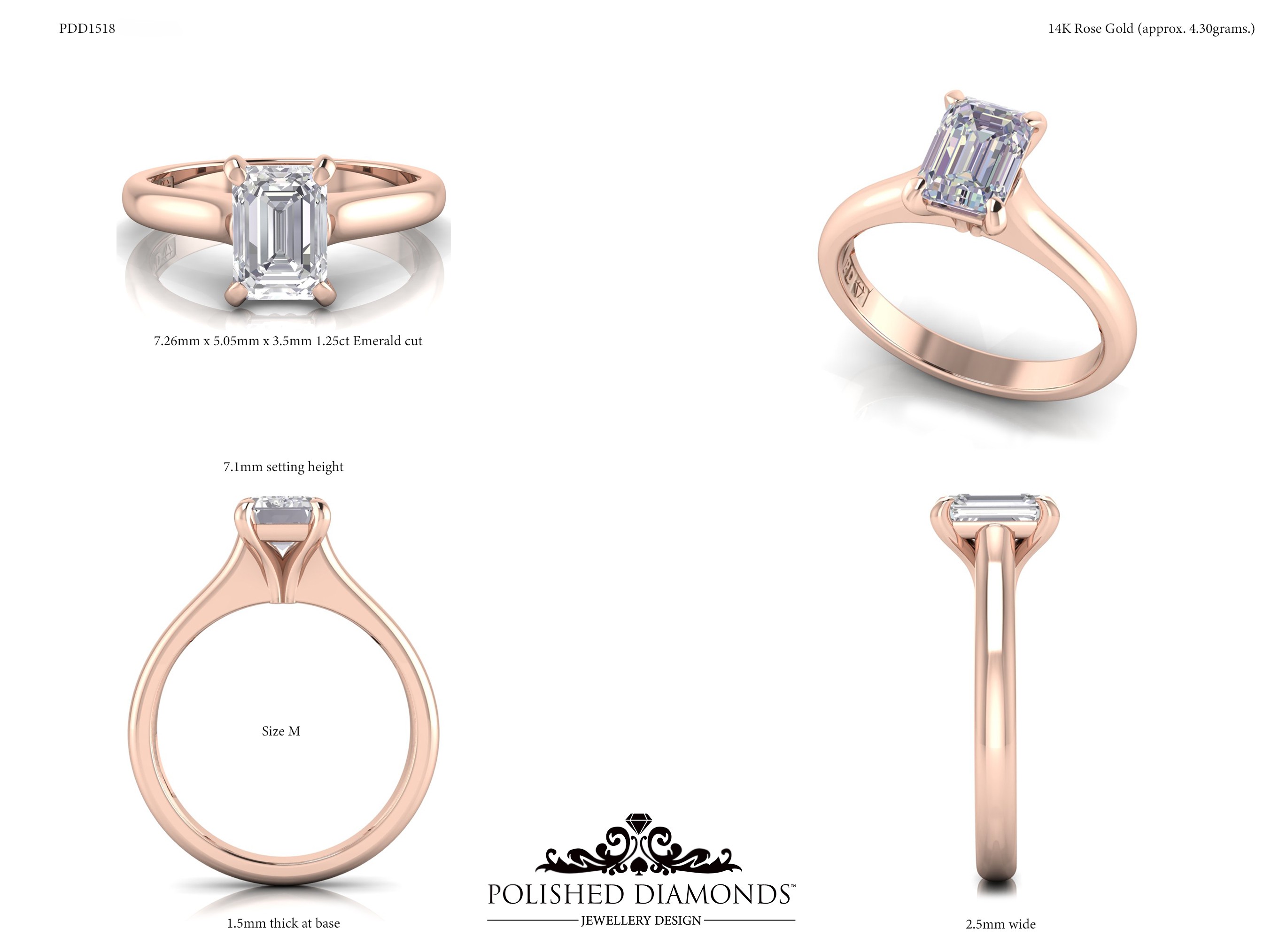 Emerald Solitaire ring – PDD1518