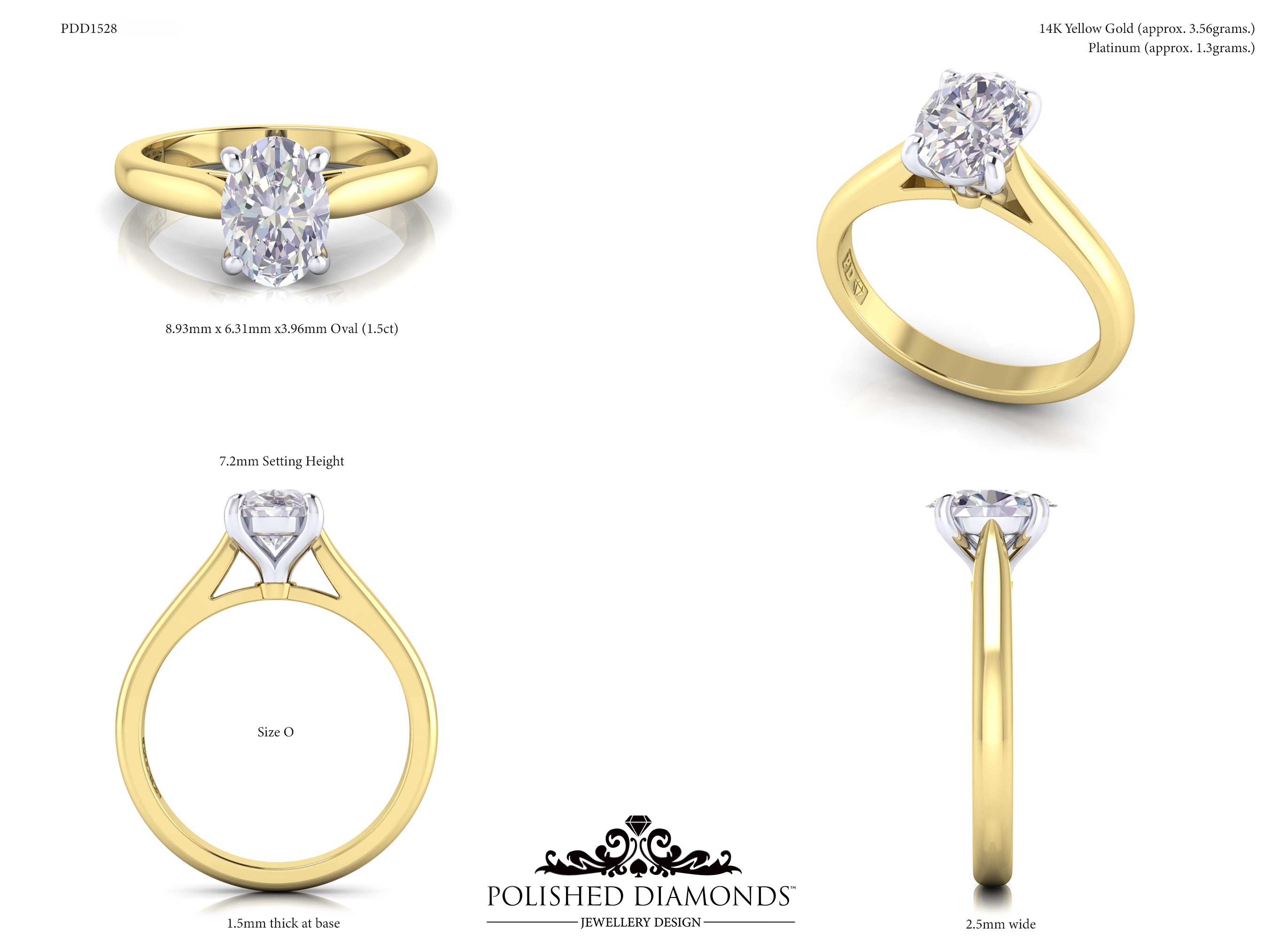 Oval Solitaire ring – PDD1528