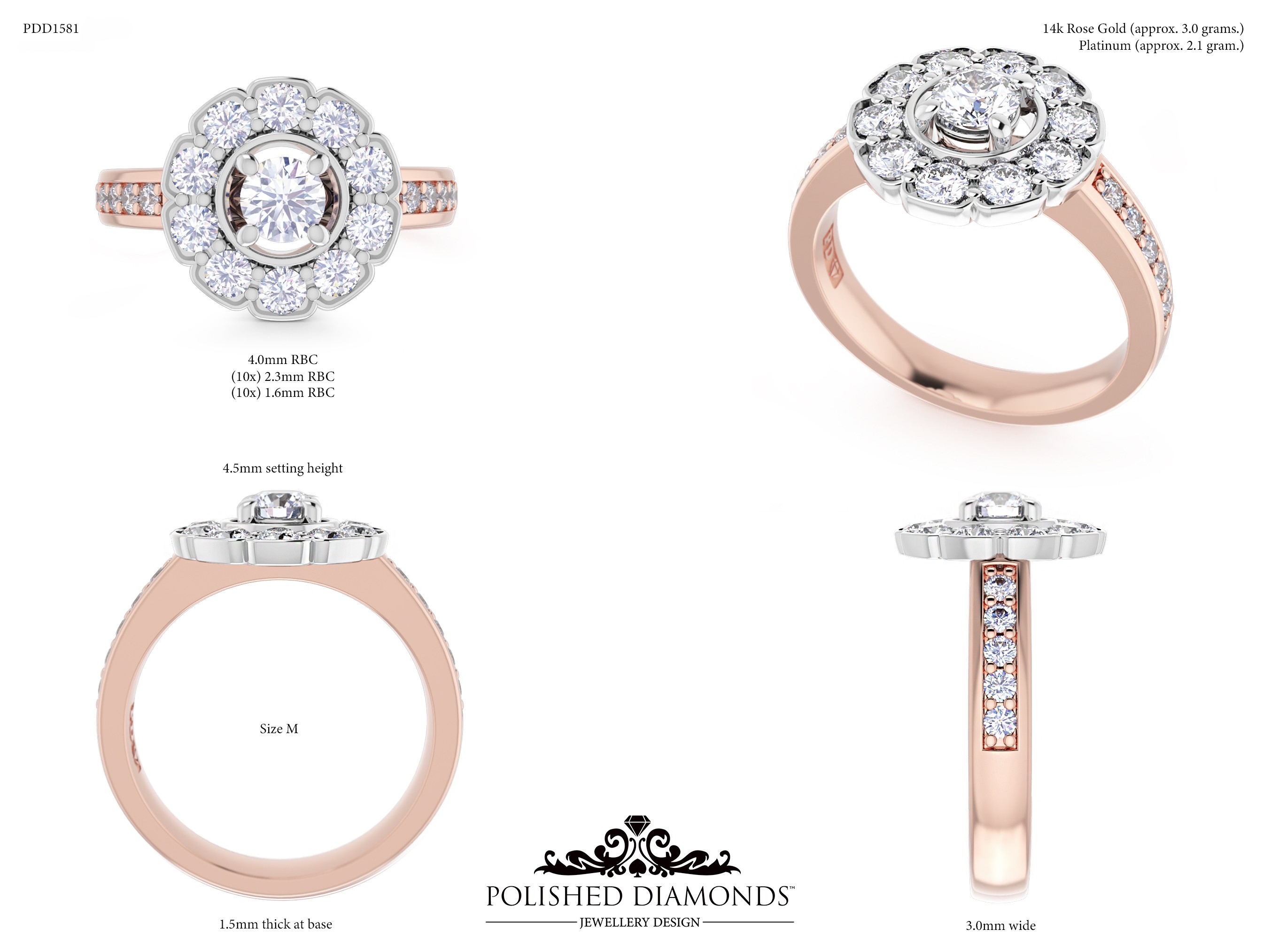 Round Halo ring – PDD1581