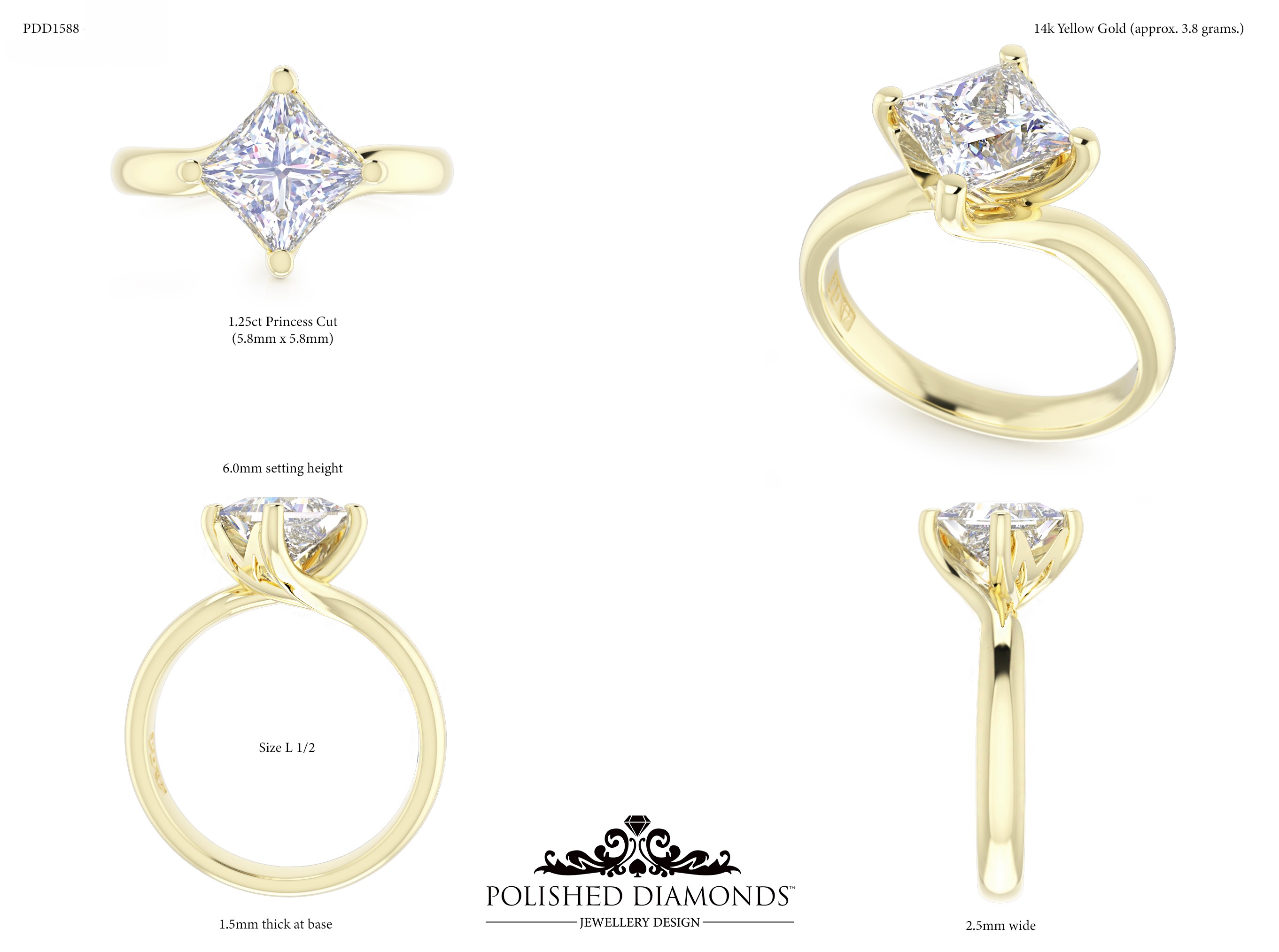 Princess Solitaire ring – PDD1588