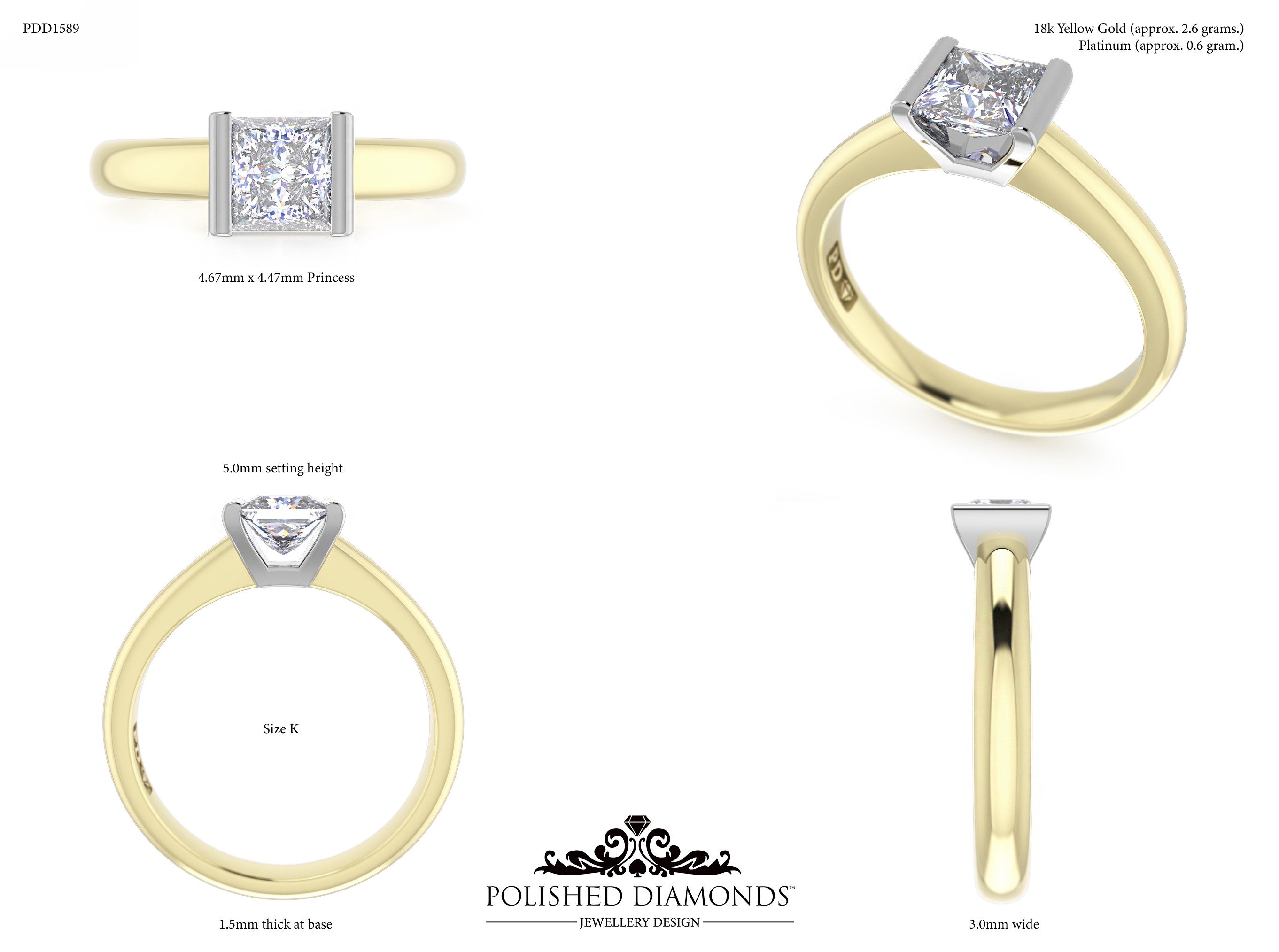 Princess Solitaire ring – PDD1589