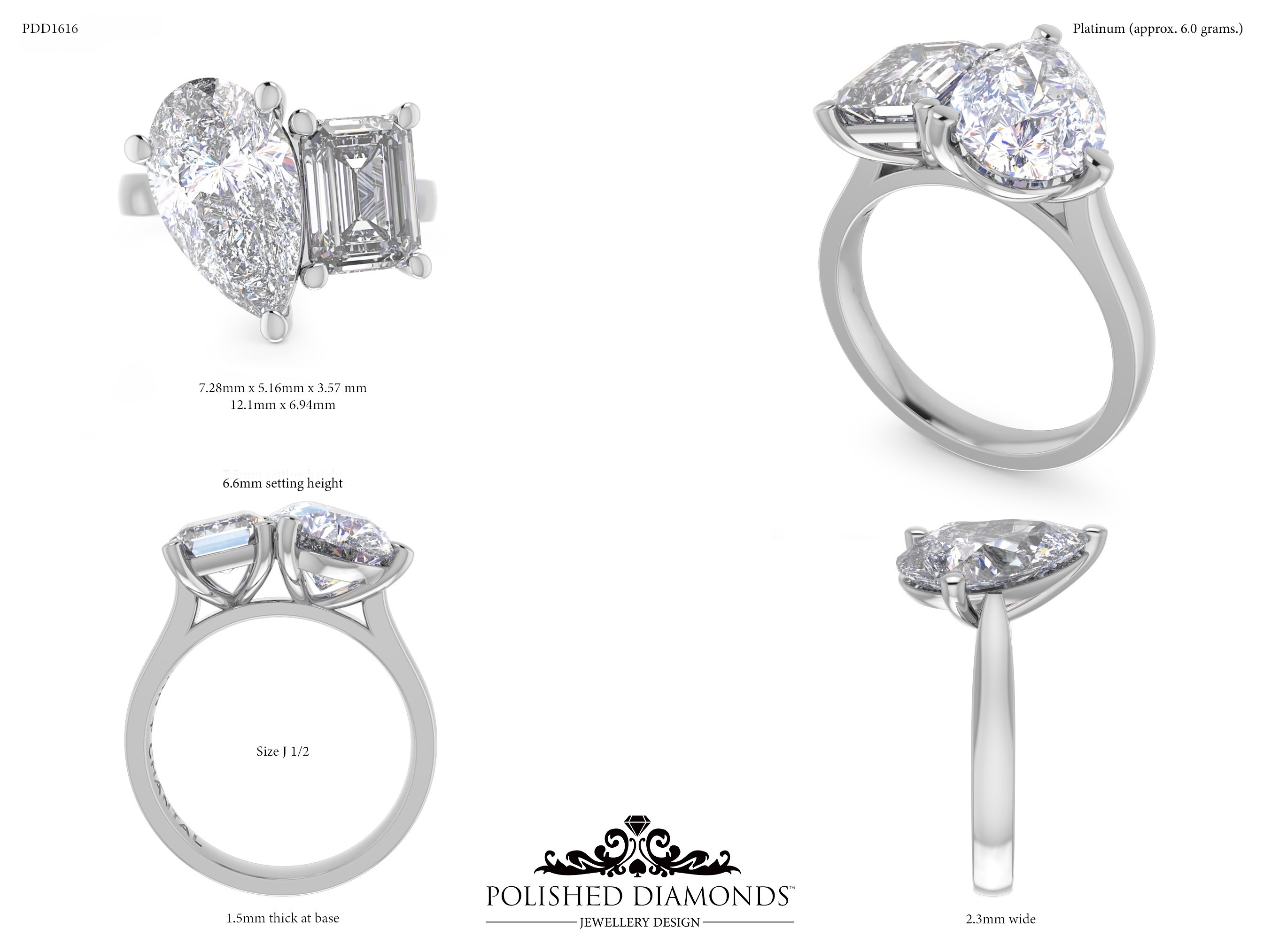 Pear Solitaire ring – PDD1616