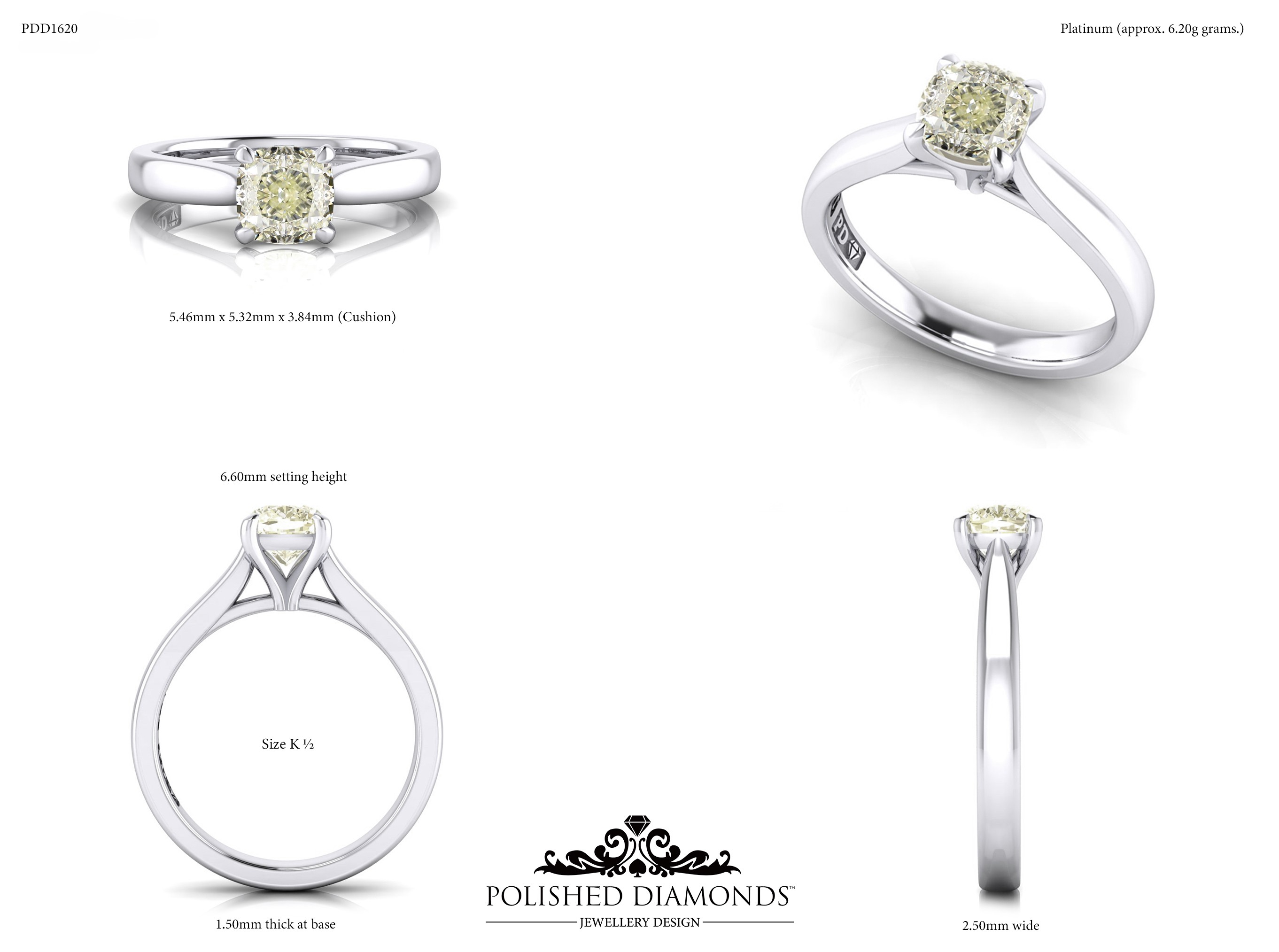 Cushion Solitaire ring – PDD1620