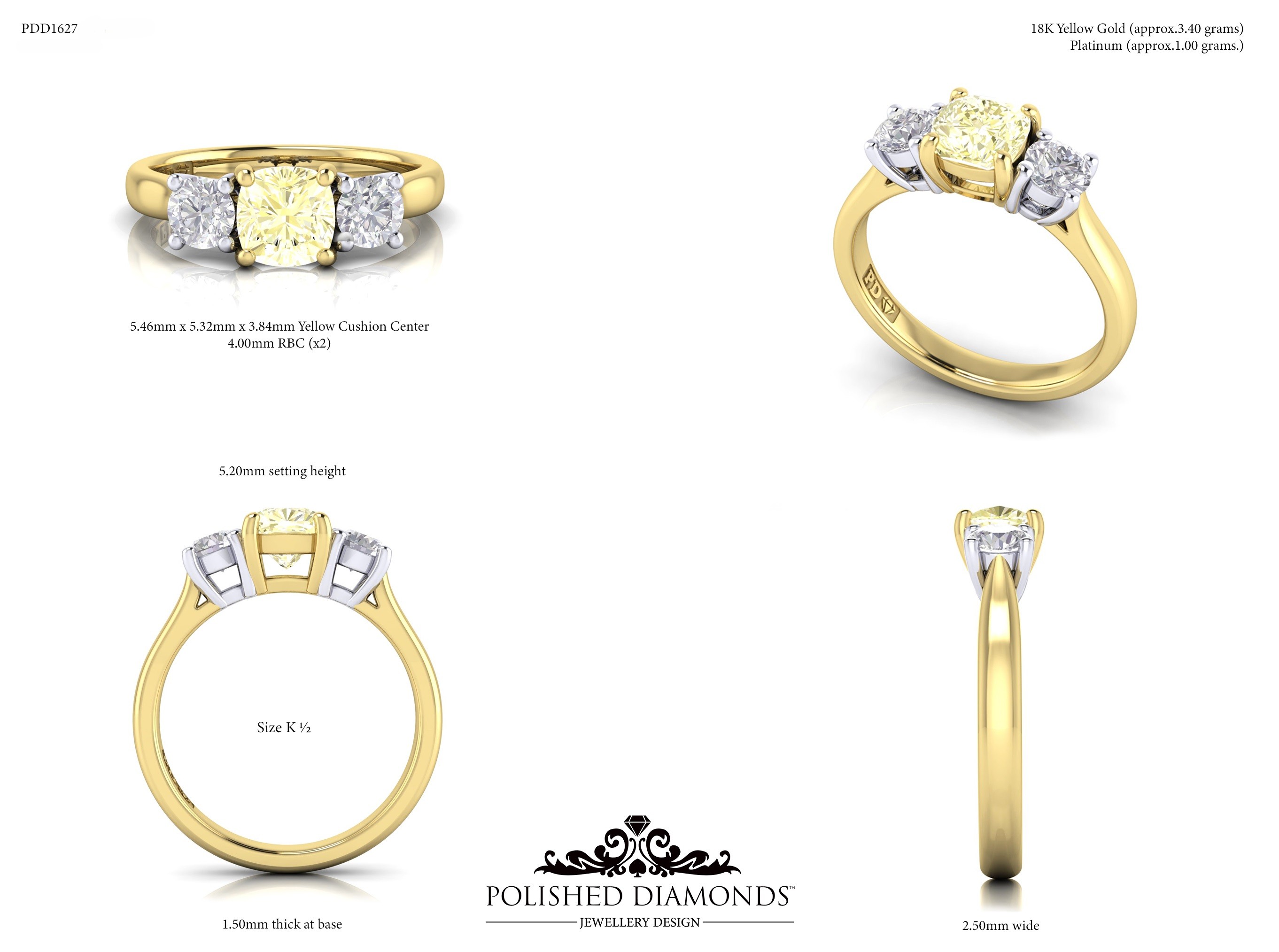 Cushion Trilogy ring – PDD1627