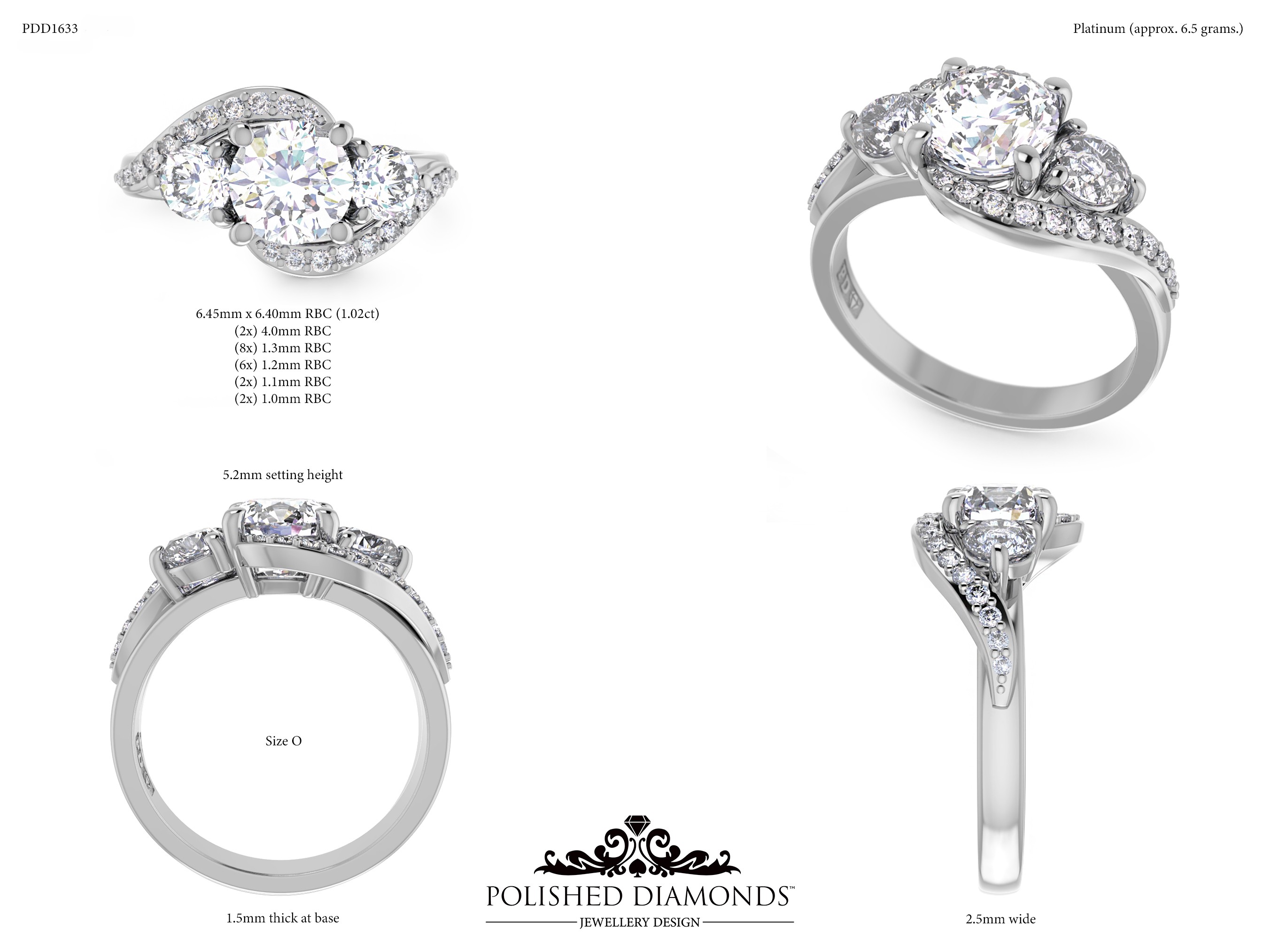 Round Trilogy ring – PDD1633