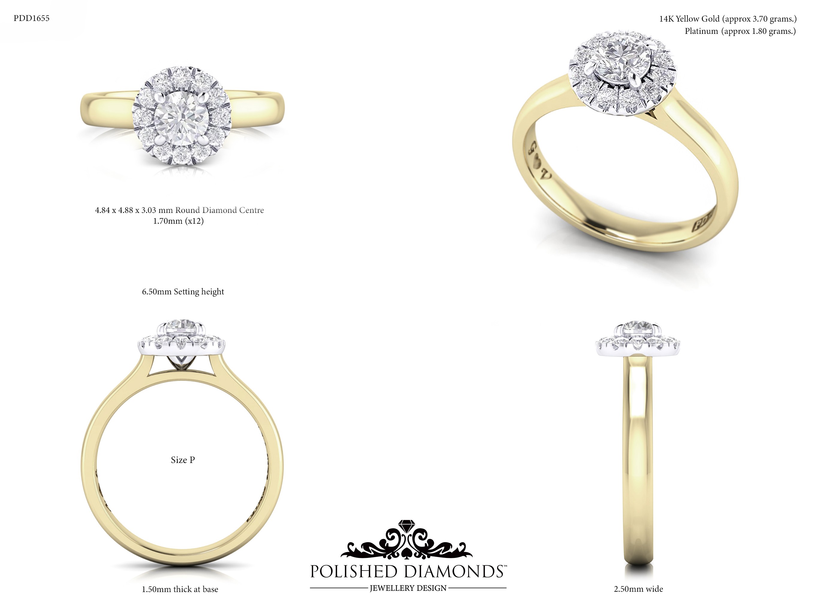 Round Halo ring – PDD1655