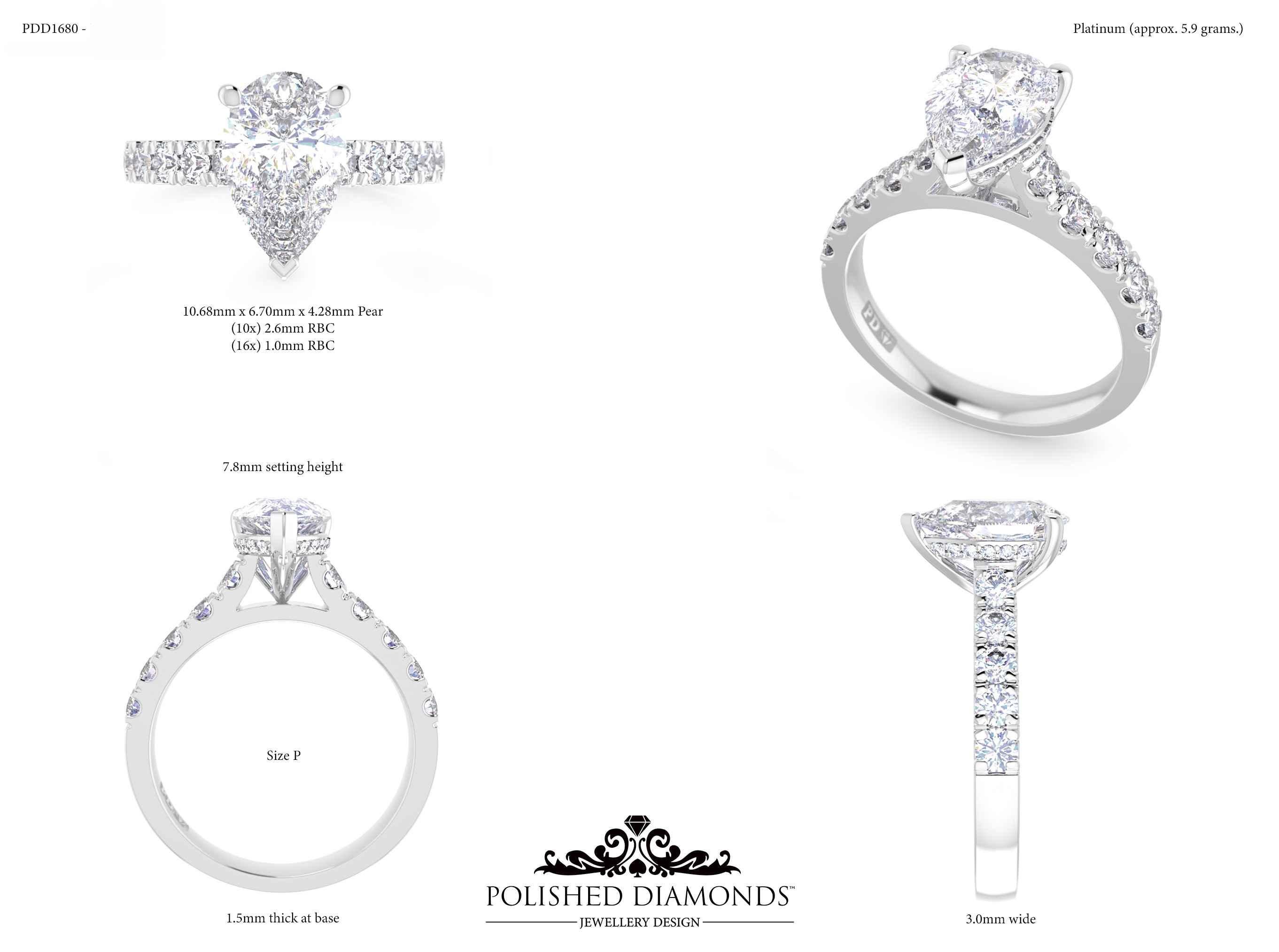 Pear Solitaire ring – PDD1680