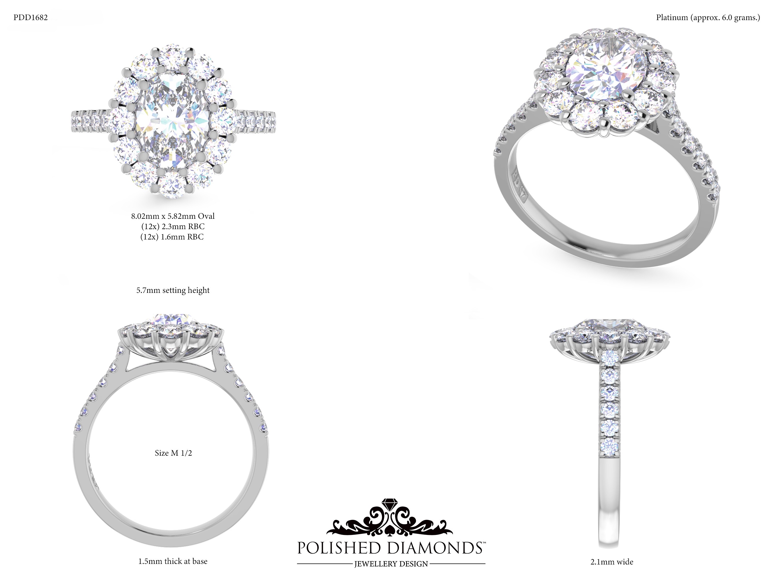 Oval Halo ring – PDD1682