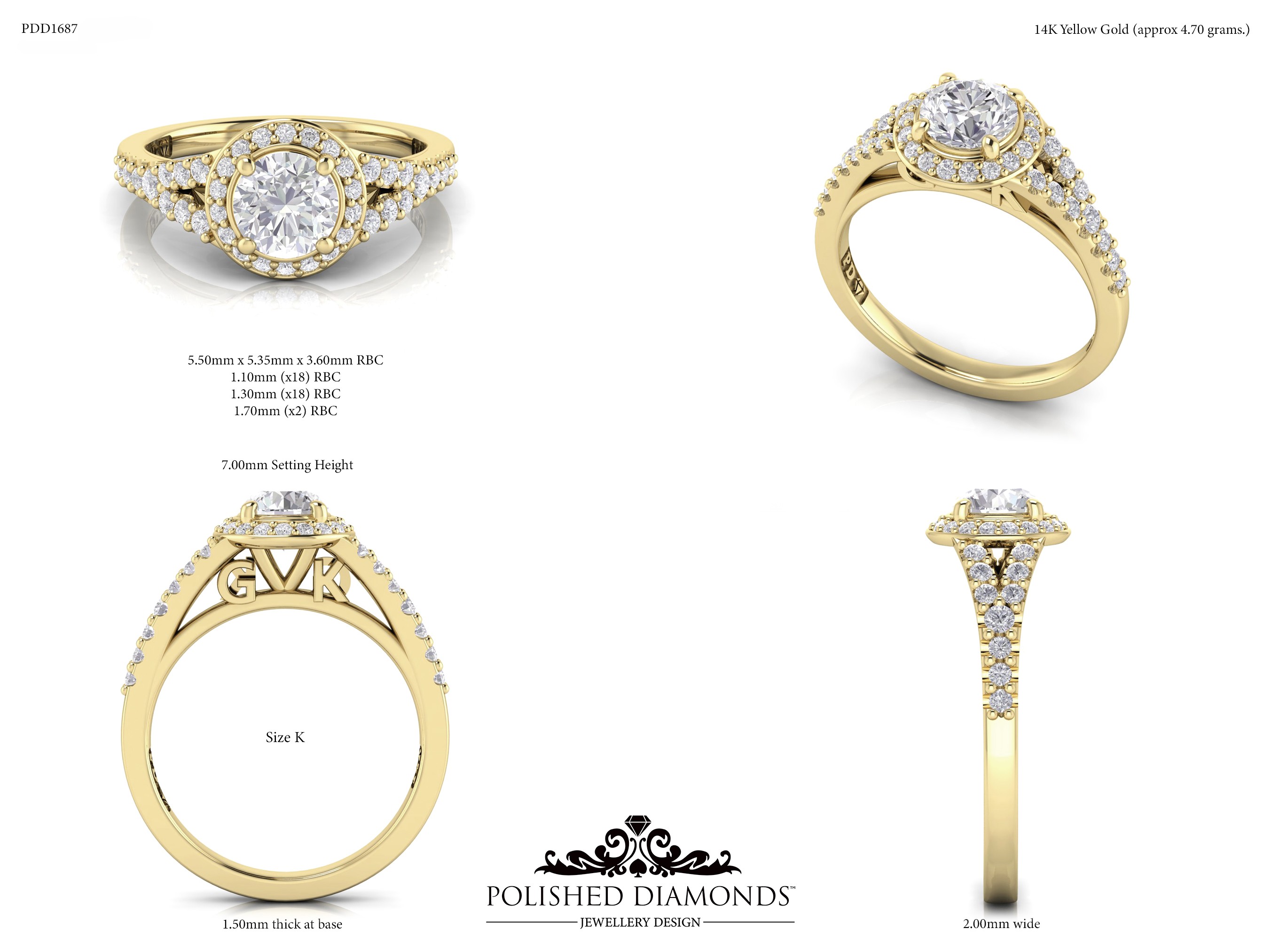 Round Halo ring – PDD1687