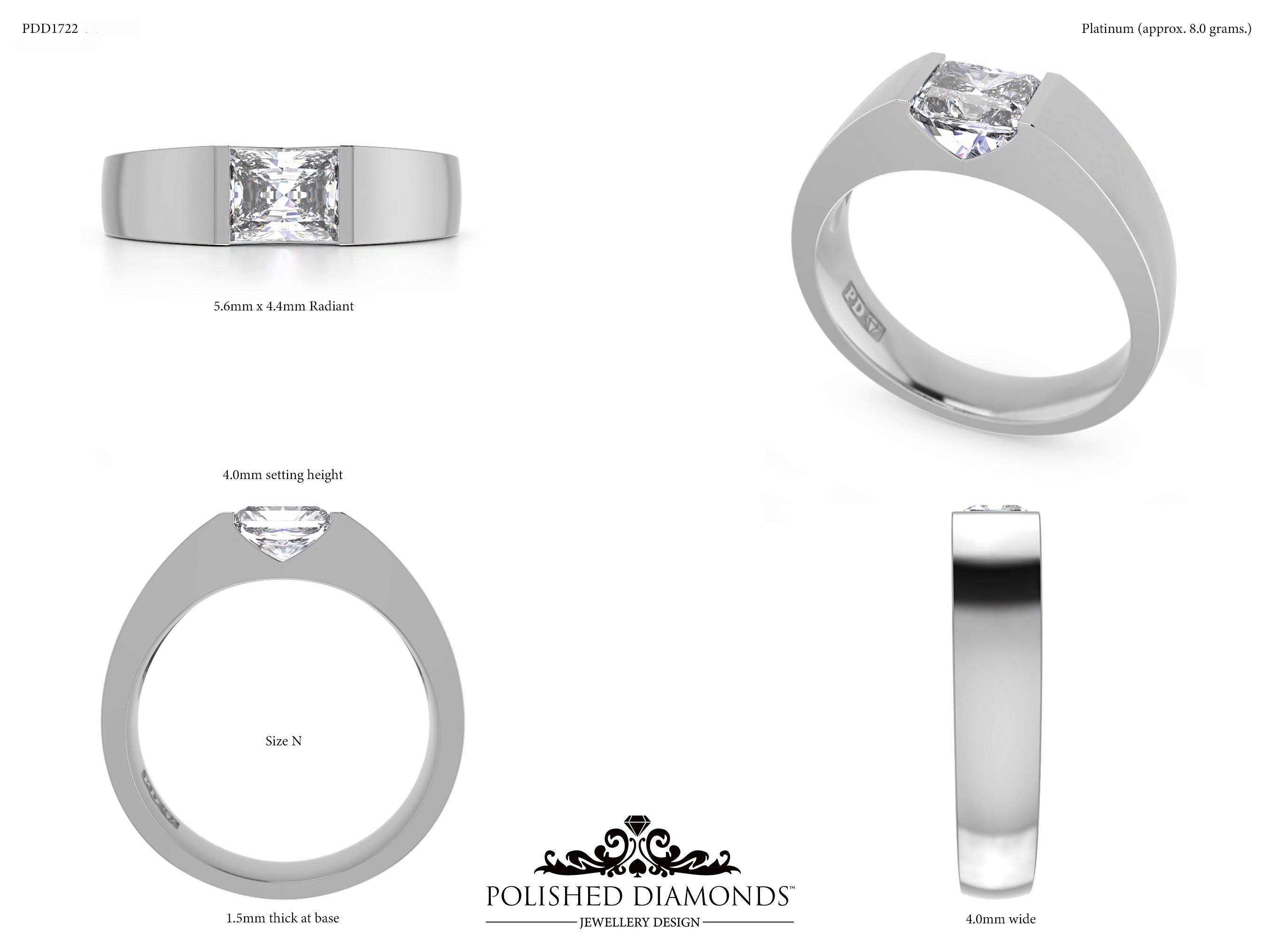 Radiant Solitaire ring – PDD1722