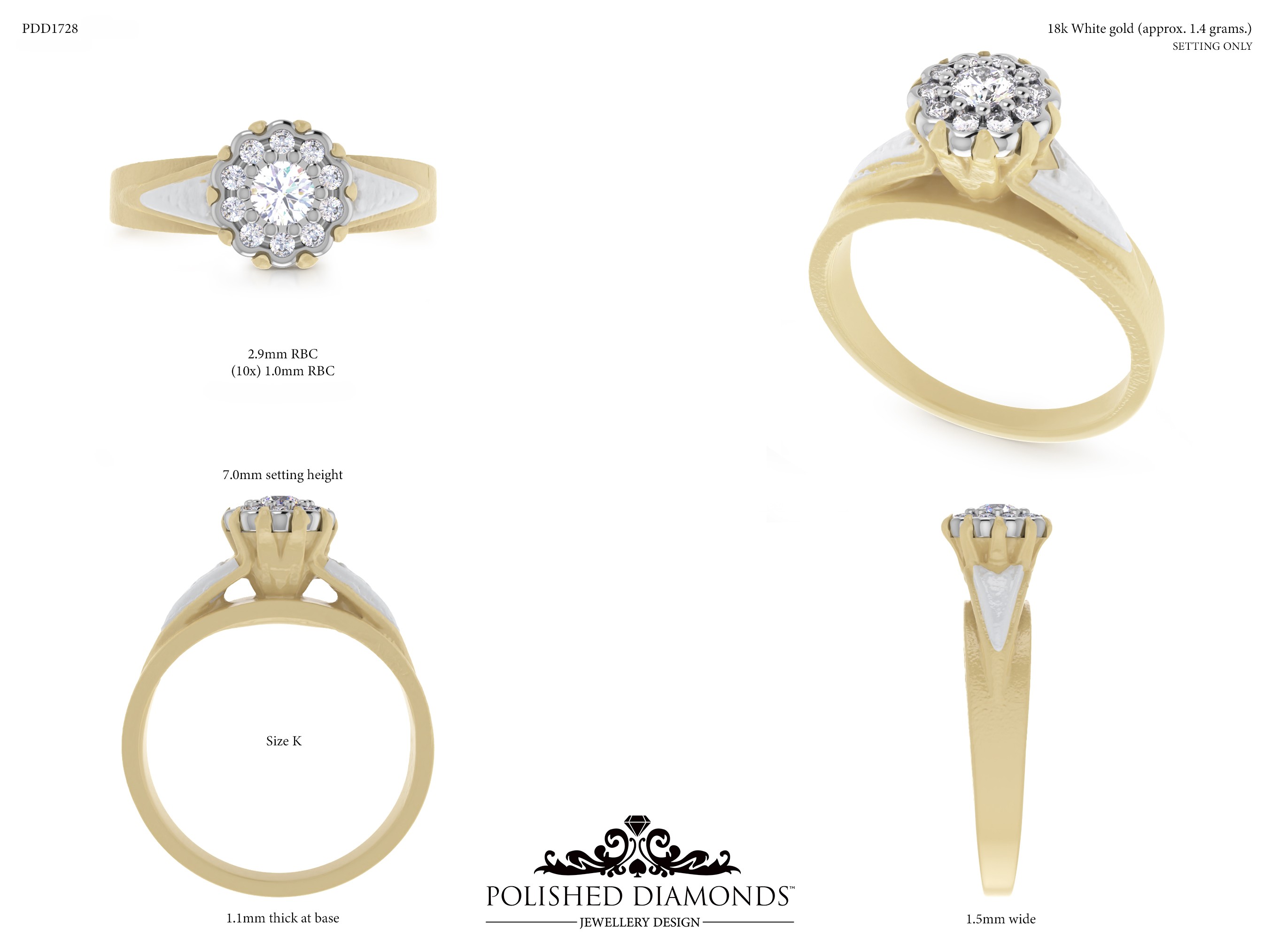 Round Halo ring – PDD1728