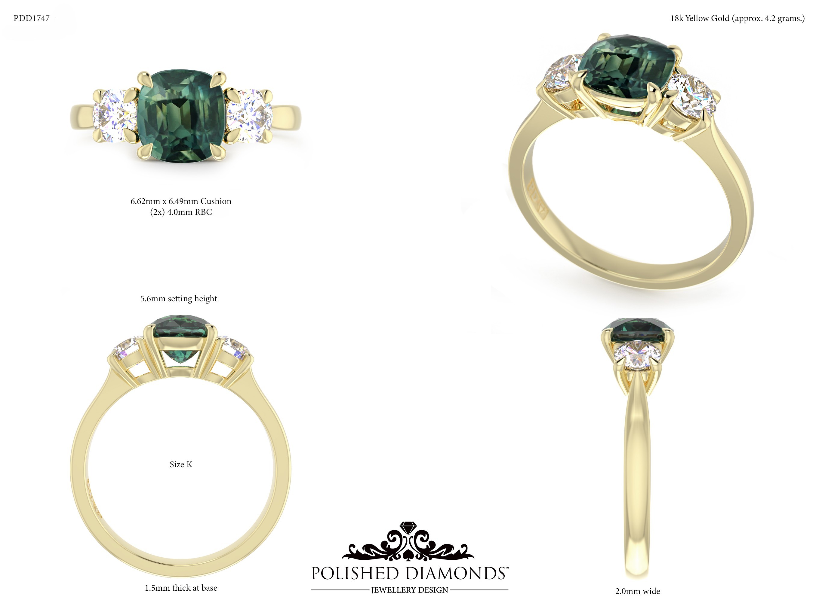 Cushion Trilogy ring – PDD1747