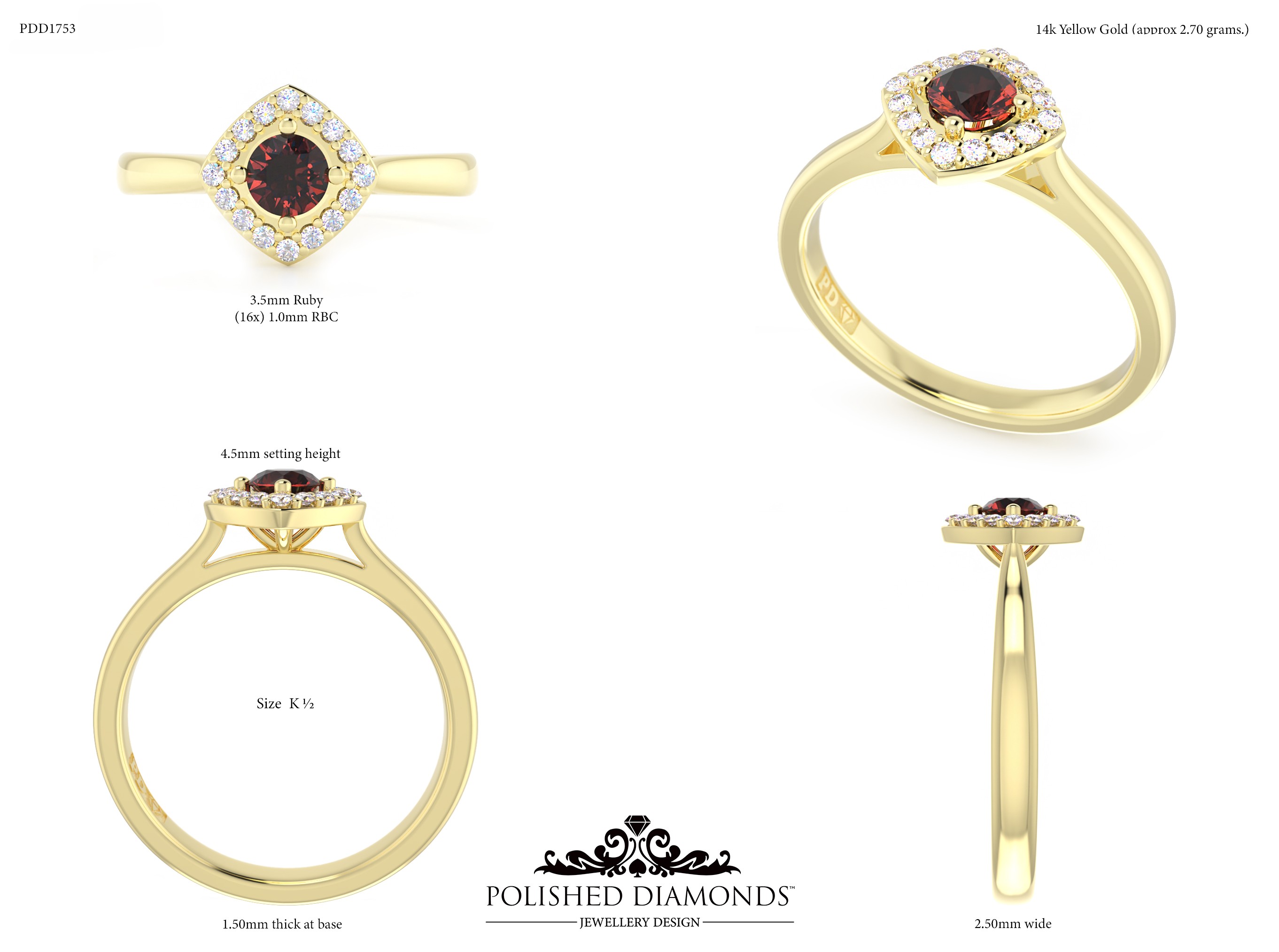 Round Halo ring – PDD1753