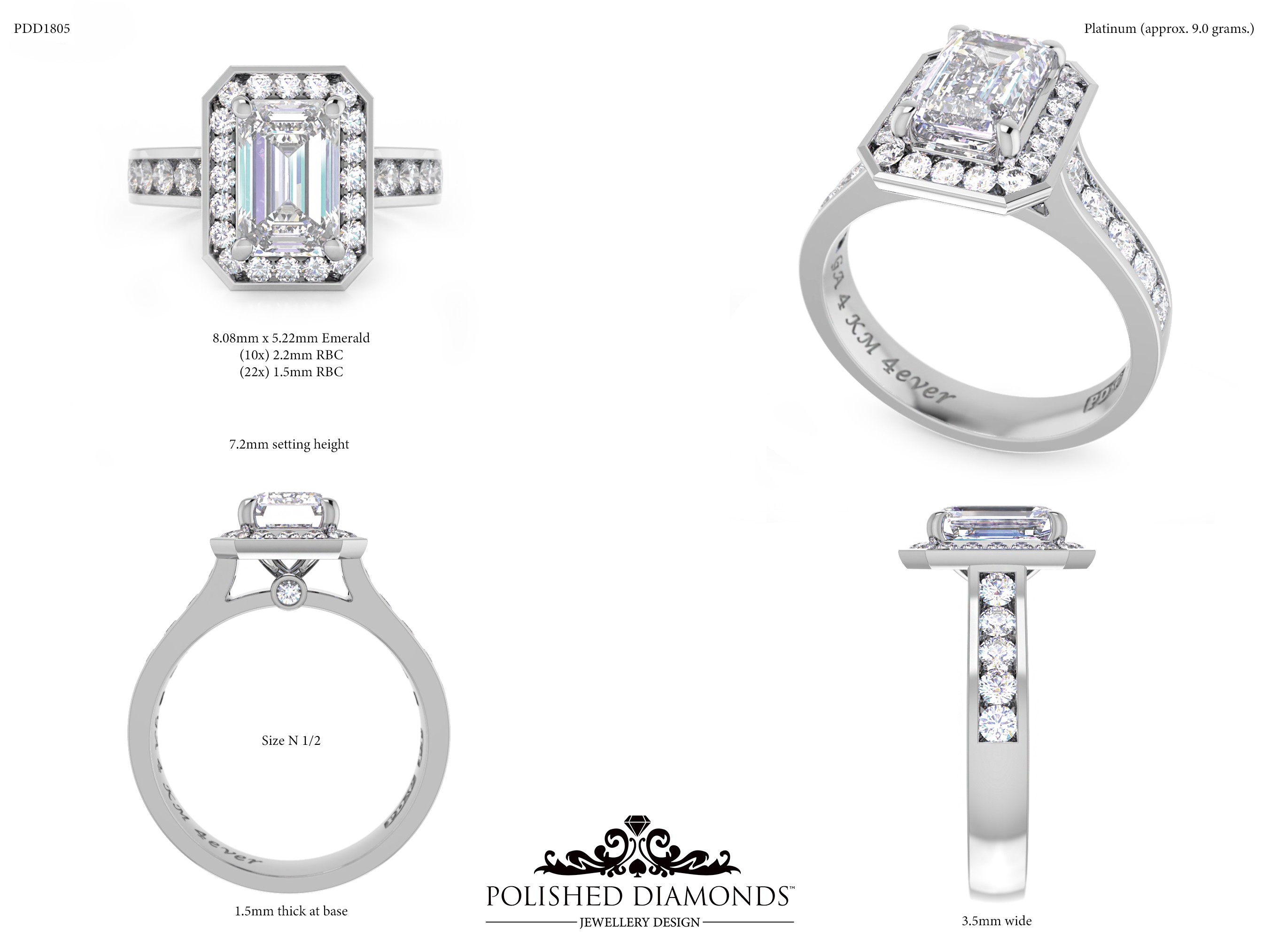 Emerald Halo ring – PDD1805