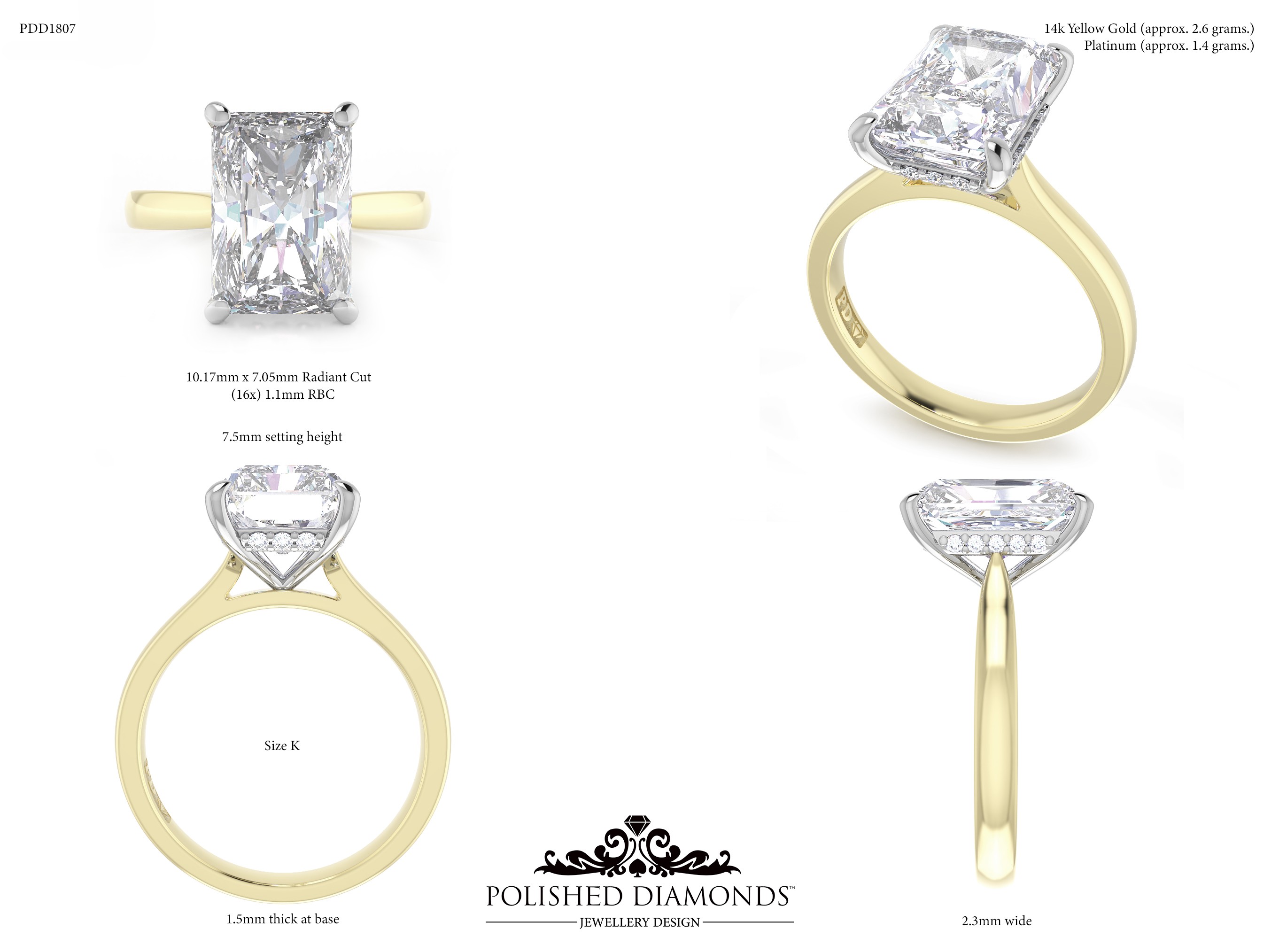 Radiant Solitaire ring – PDD1807